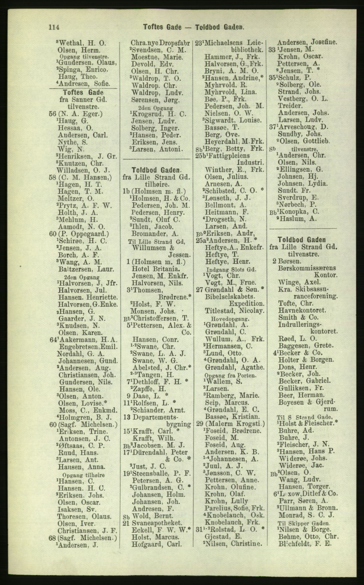 Kristiania/Oslo adressebok, PUBL/-, 1884, p. 114