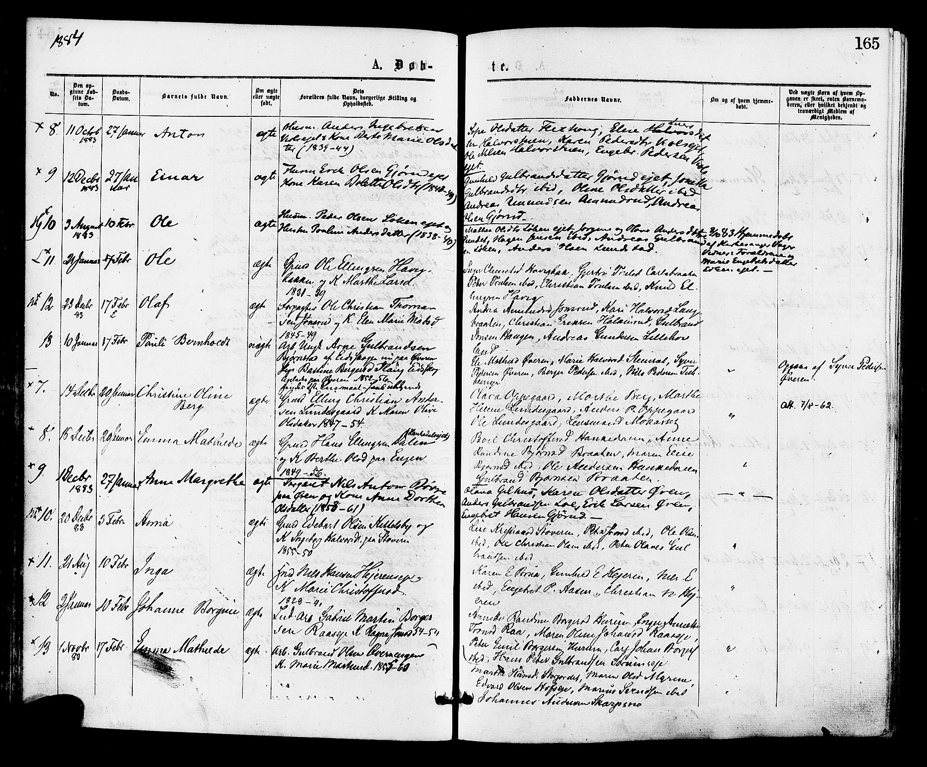 Norderhov kirkebøker, AV/SAKO-A-237/F/Fa/L0015: Parish register (official) no. 15, 1875-1884, p. 165