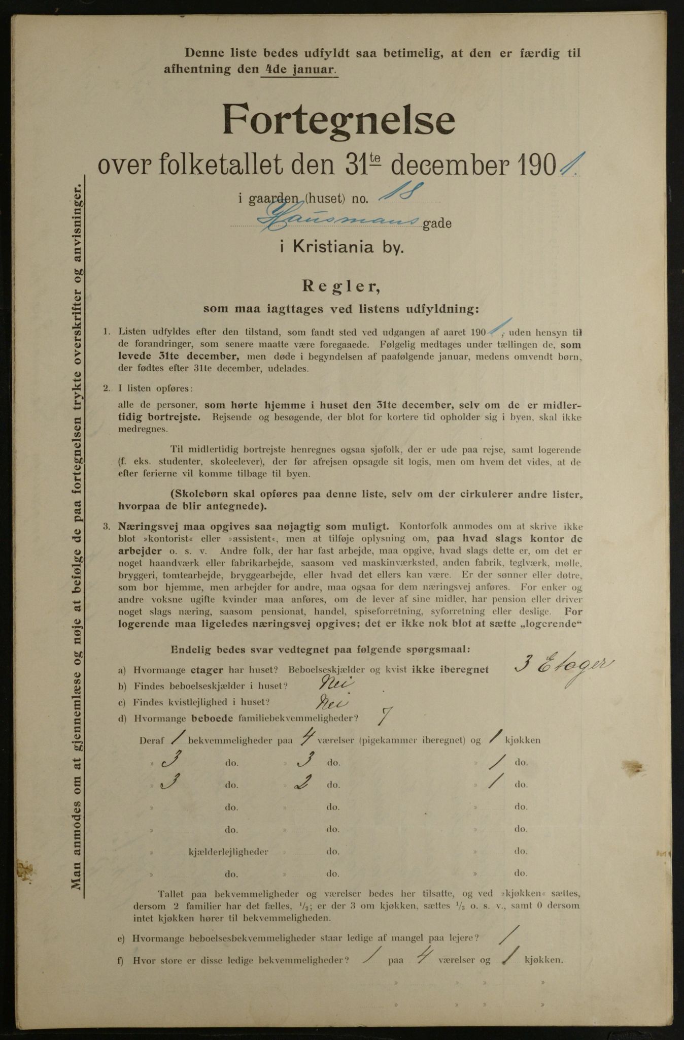 OBA, Municipal Census 1901 for Kristiania, 1901, p. 5651