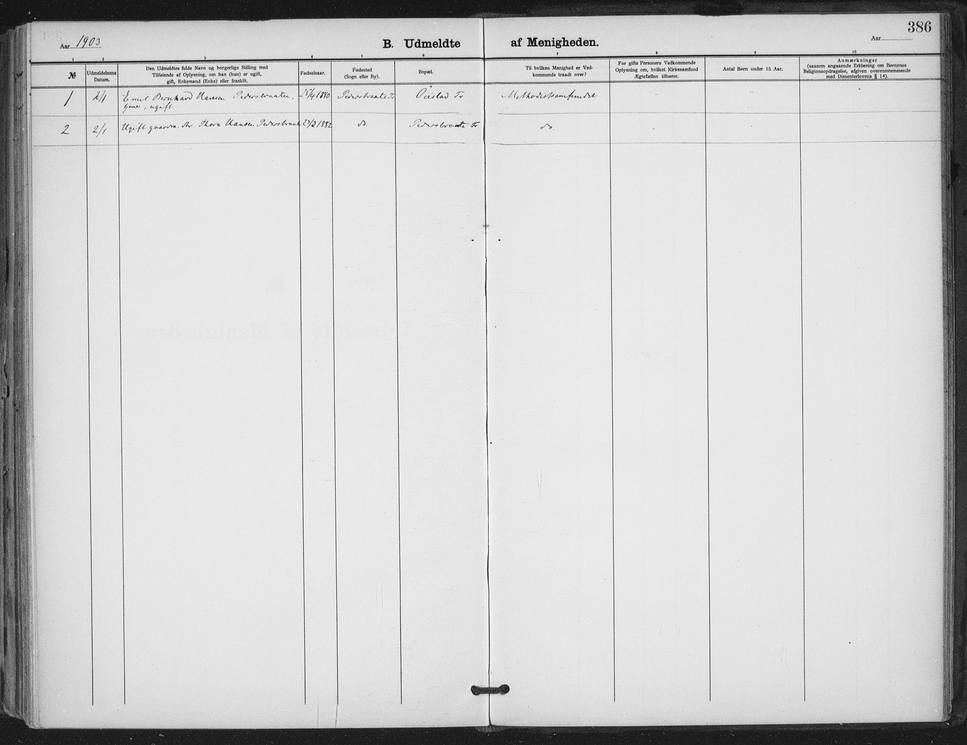 Trøgstad prestekontor Kirkebøker, AV/SAO-A-10925/F/Fa/L0011: Parish register (official) no. I 11, 1899-1919, p. 386