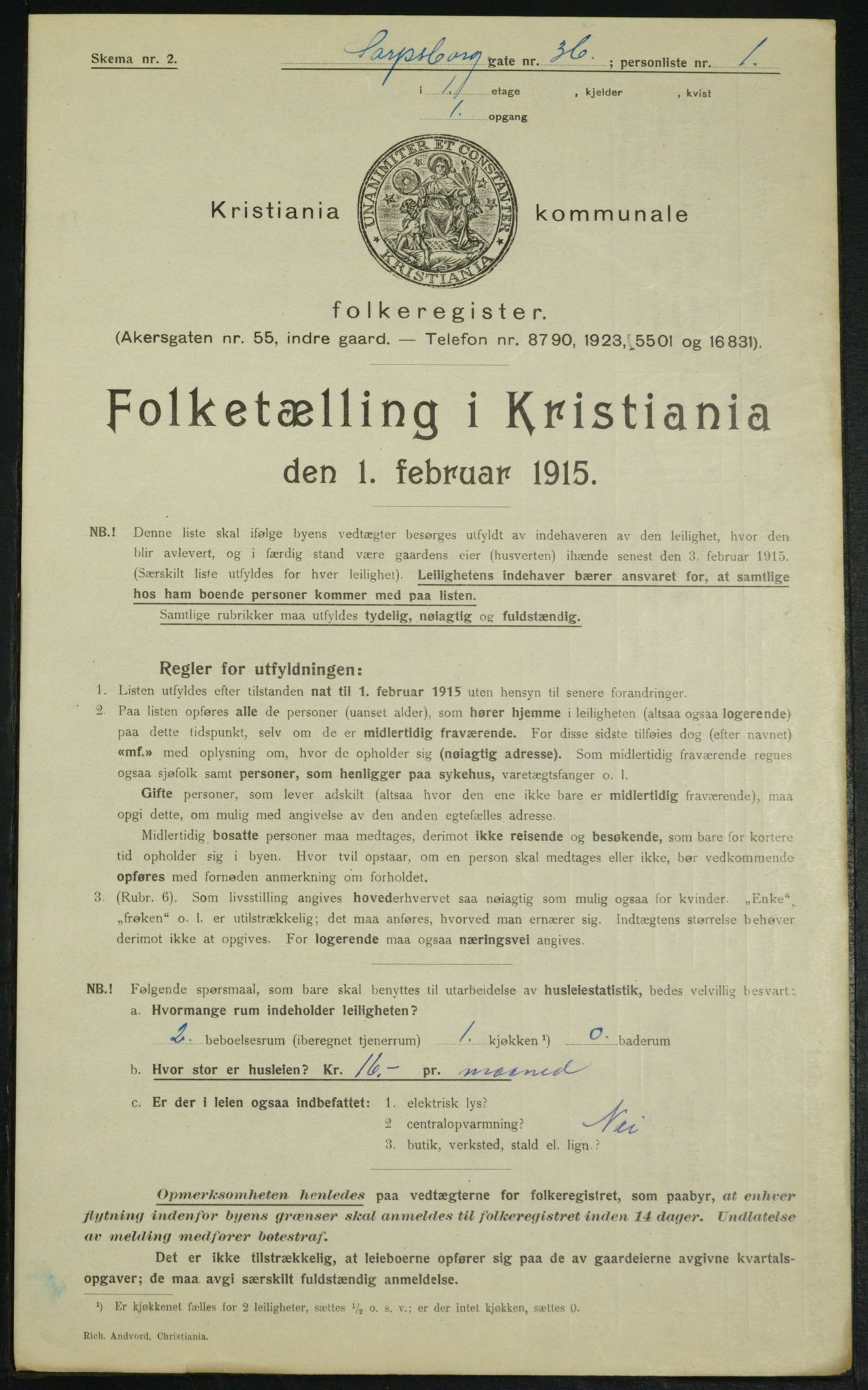 OBA, Municipal Census 1915 for Kristiania, 1915, p. 88835