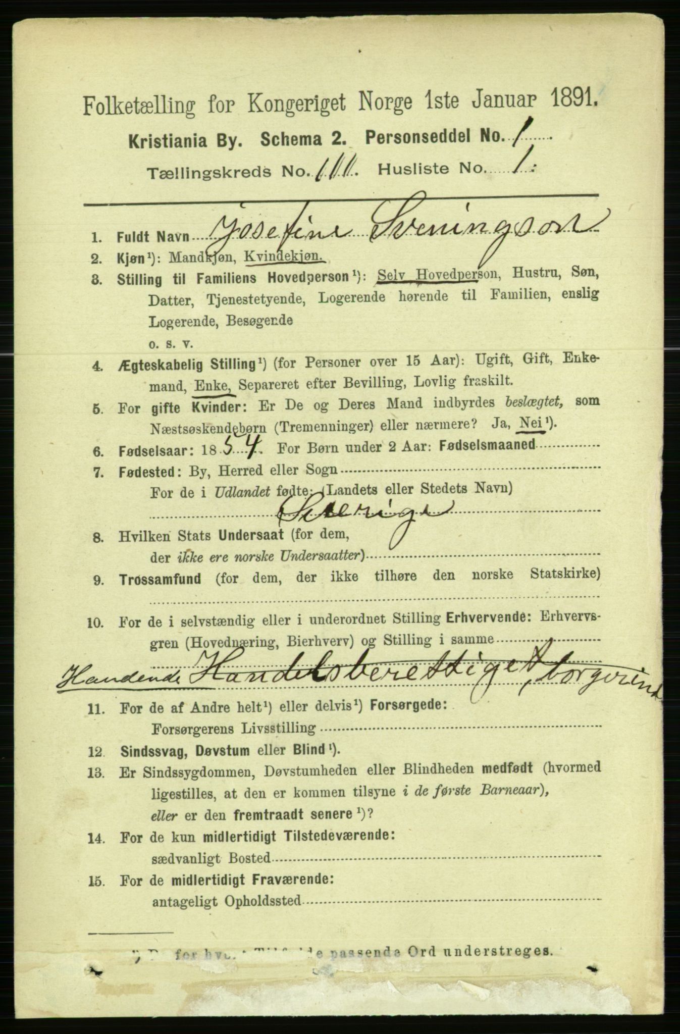 RA, 1891 census for 0301 Kristiania, 1891, p. 57917