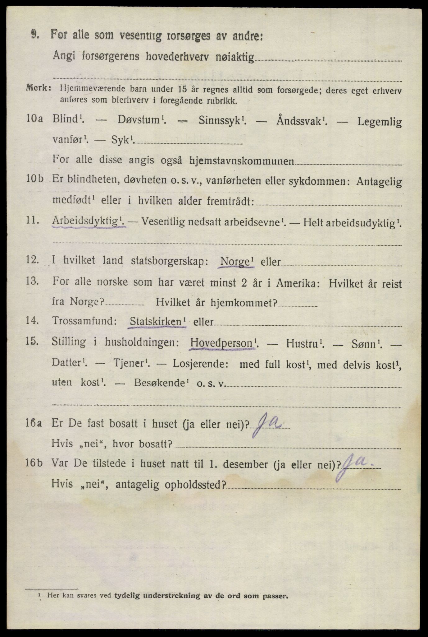 SAKO, 1920 census for Lunde, 1920, p. 3432