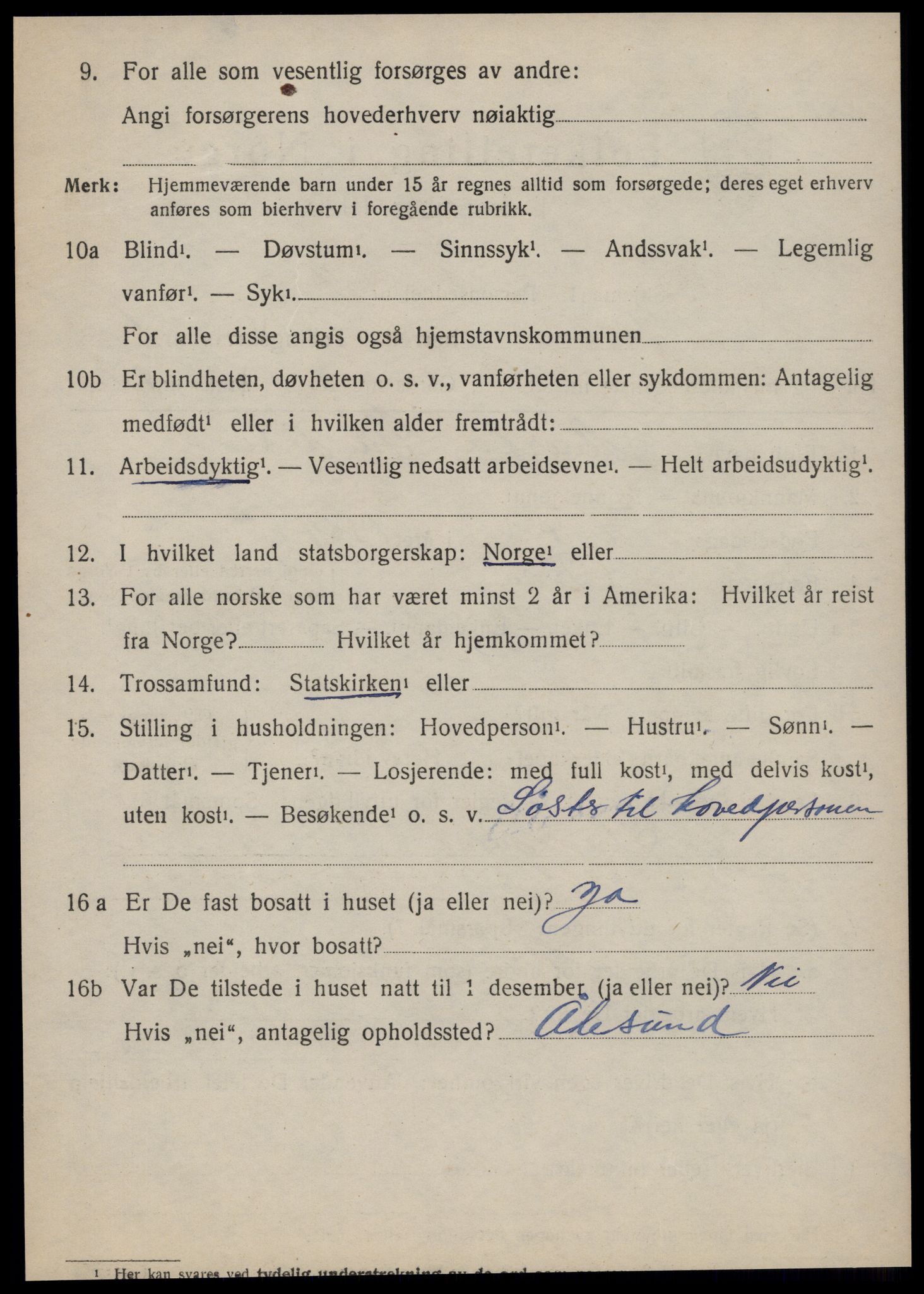 SAT, 1920 census for Fræna, 1920, p. 1502