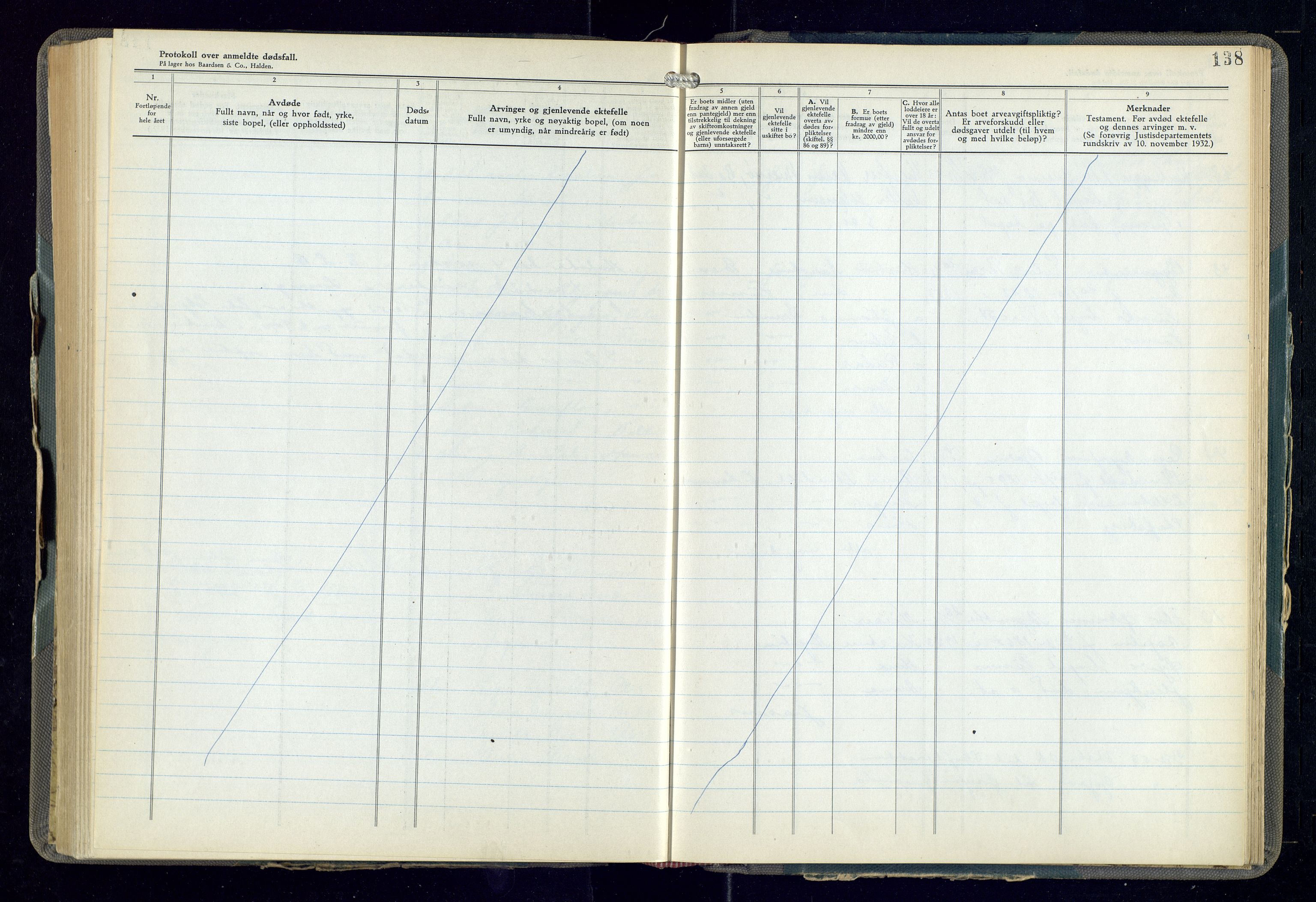 Brumunddal lensmannskontor, AV/SAH-LHR-012/H/Ha/L0002: Dødsfallsprotokoll , 1946-1956, p. 138