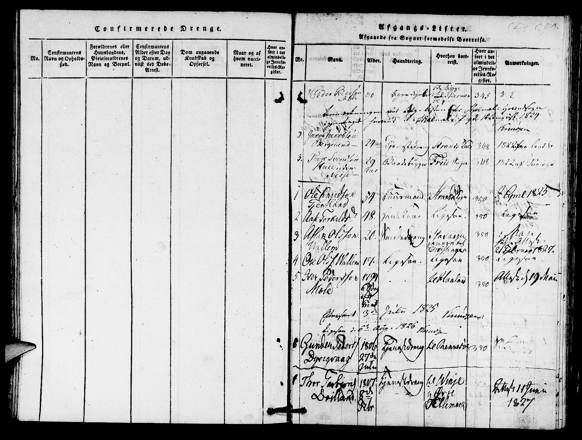 Hjelmeland sokneprestkontor, SAST/A-101843/01/IV/L0005: Parish register (official) no. A 5, 1816-1841, p. 290