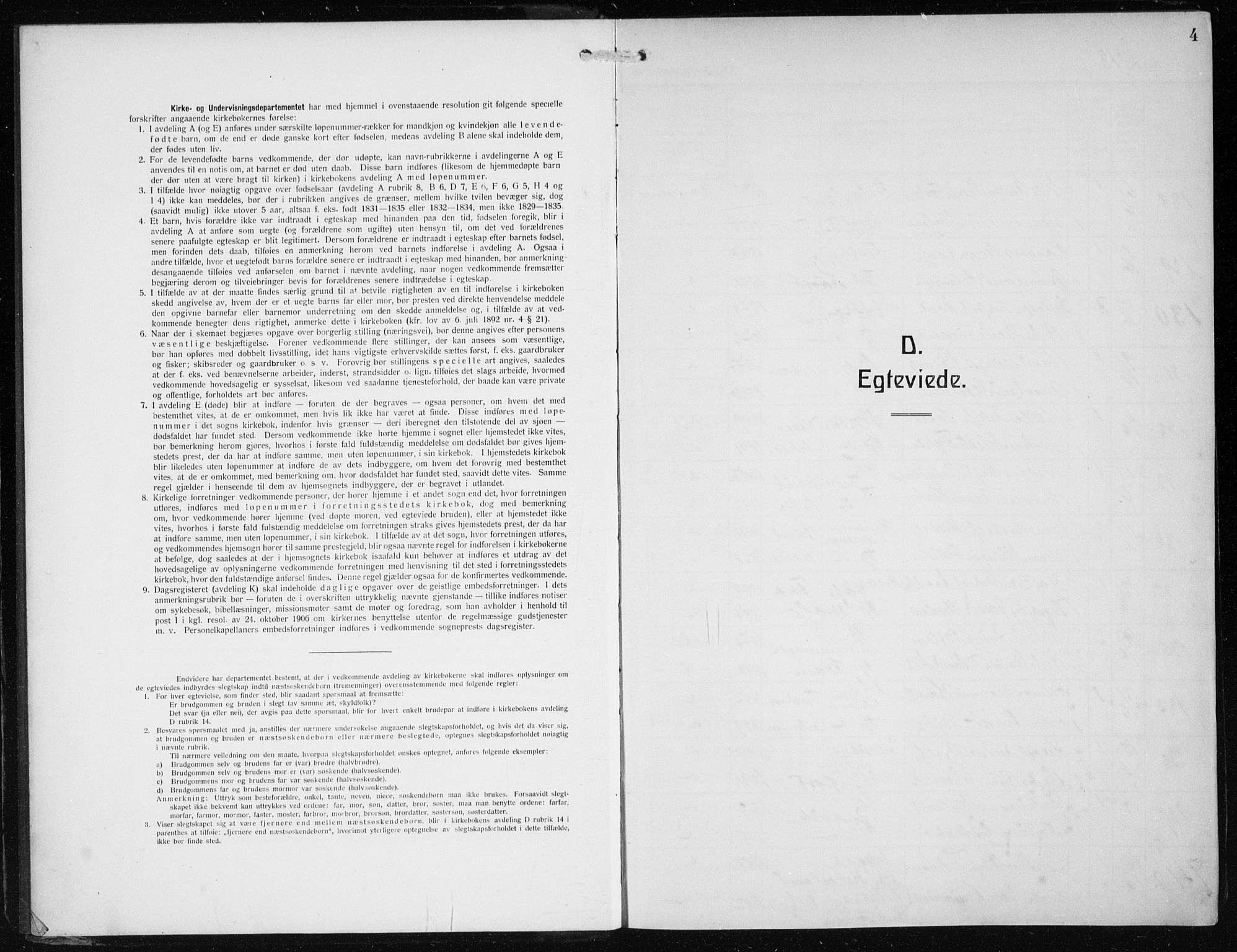 Nykirken Sokneprestembete, AV/SAB-A-77101/H/Haa/L0036: Parish register (official) no. D 6, 1913-1918, p. 4