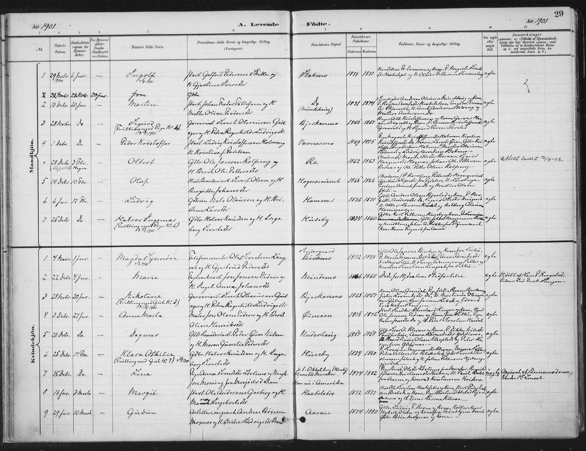 Ministerialprotokoller, klokkerbøker og fødselsregistre - Nord-Trøndelag, SAT/A-1458/709/L0082: Parish register (official) no. 709A22, 1896-1916, p. 29
