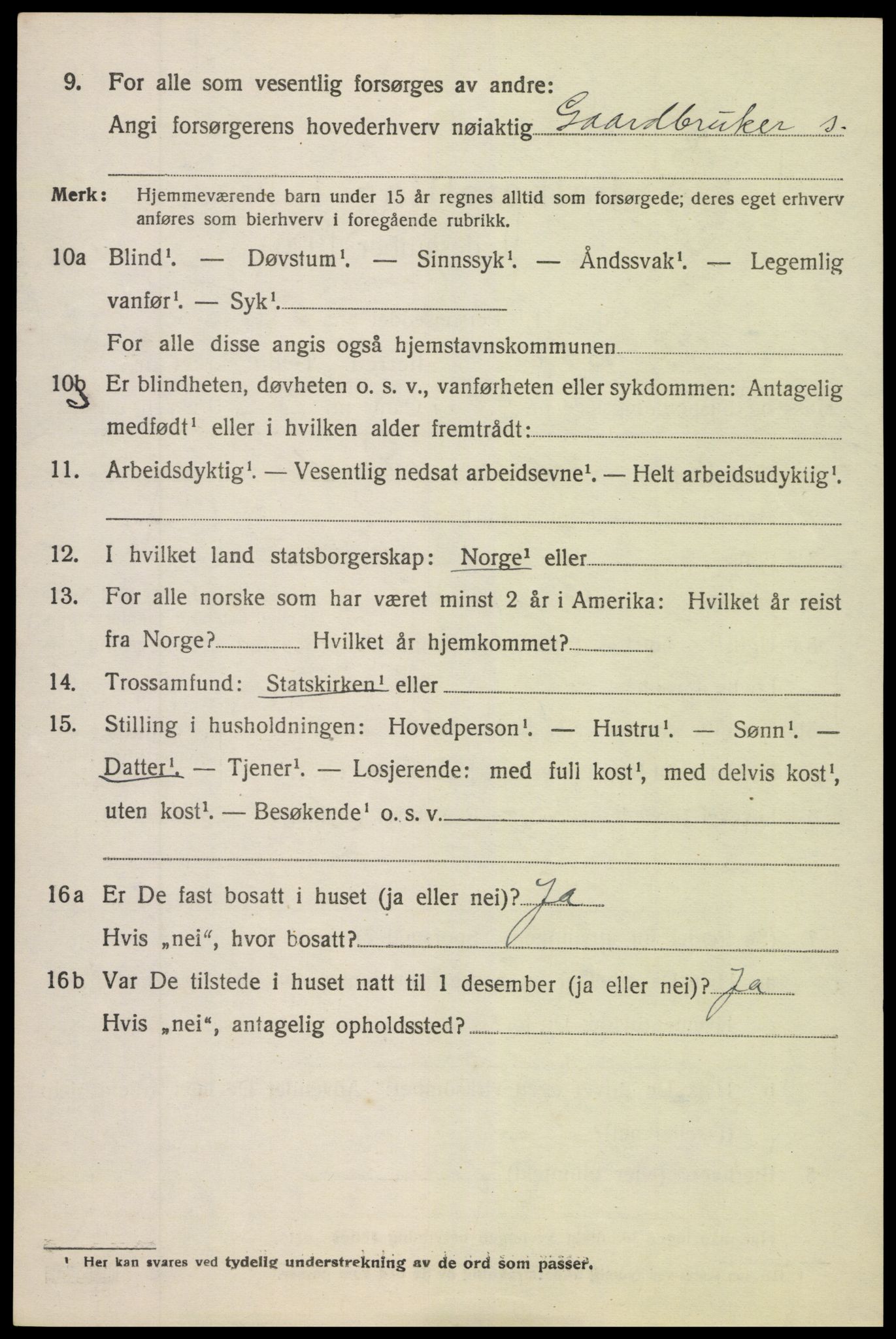 SAK, 1920 census for Gjerstad, 1920, p. 2702