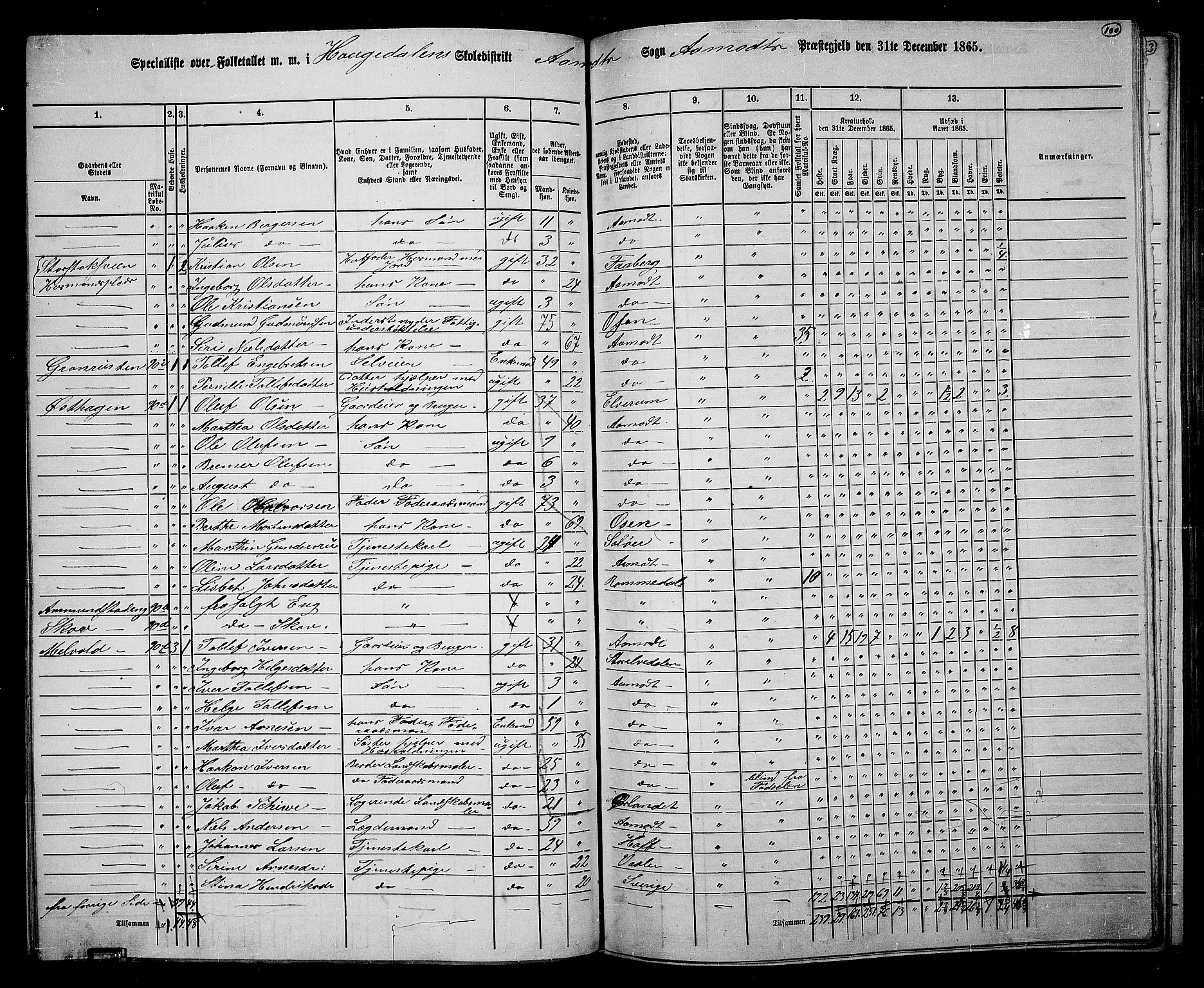 RA, 1865 census for Åmot, 1865, p. 92