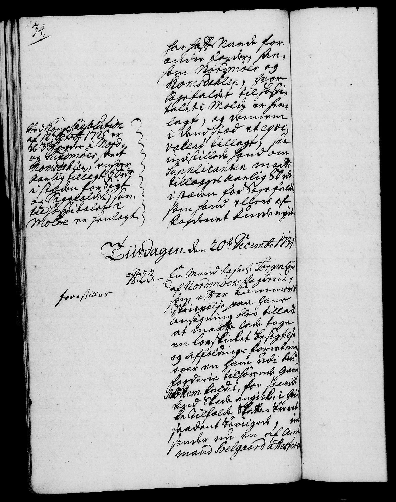 Rentekammeret, Kammerkanselliet, AV/RA-EA-3111/G/Gh/Gha/L0018: Norsk ekstraktmemorialprotokoll (merket RK 53.63), 1735-1736, p. 34