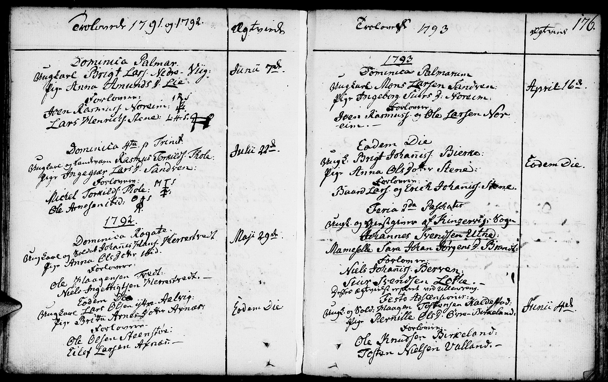 Kvam sokneprestembete, SAB/A-76201/H/Haa: Parish register (official) no. A 3, 1743-1795, p. 176