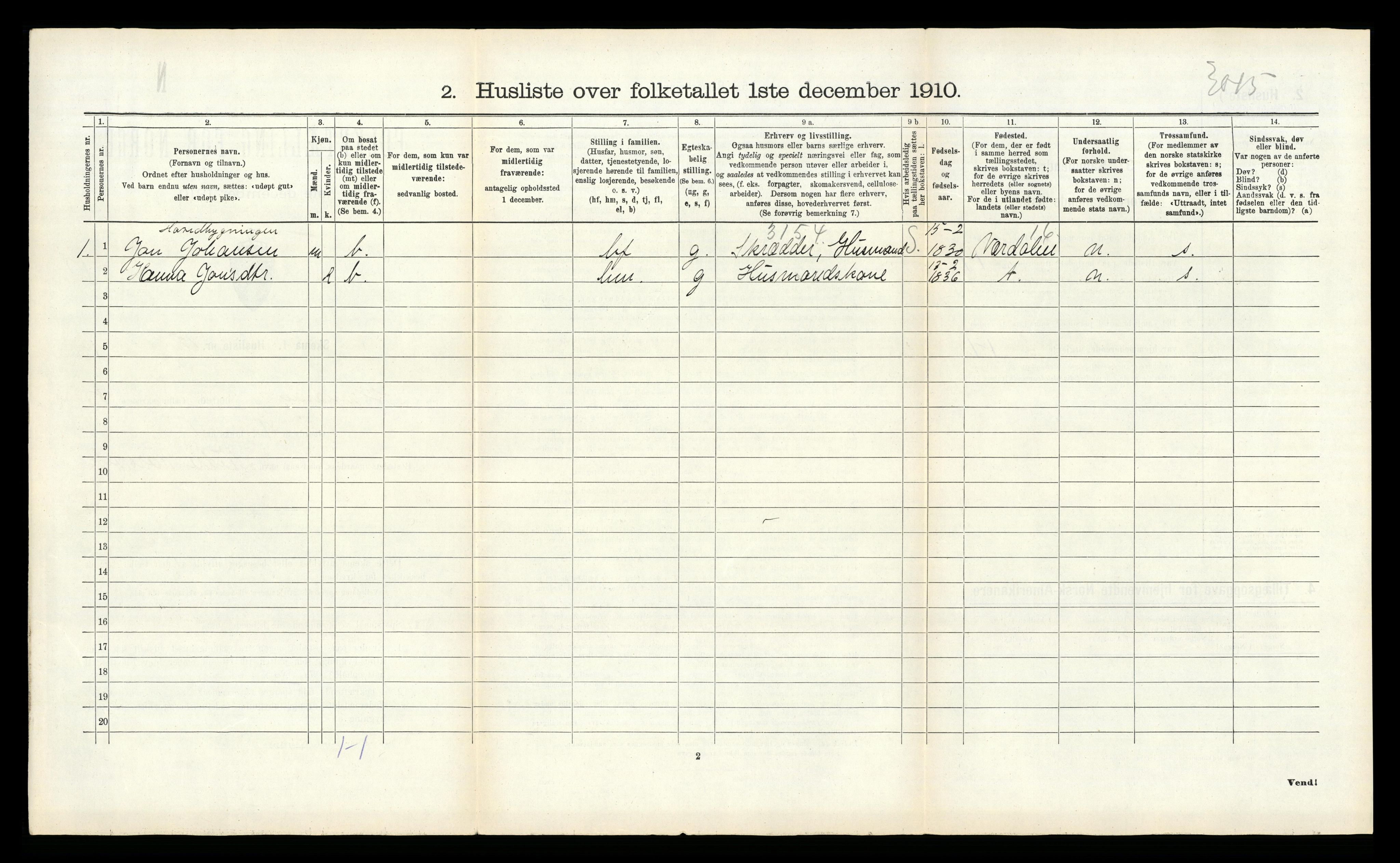 RA, 1910 census for Hamarøy, 1910, p. 861