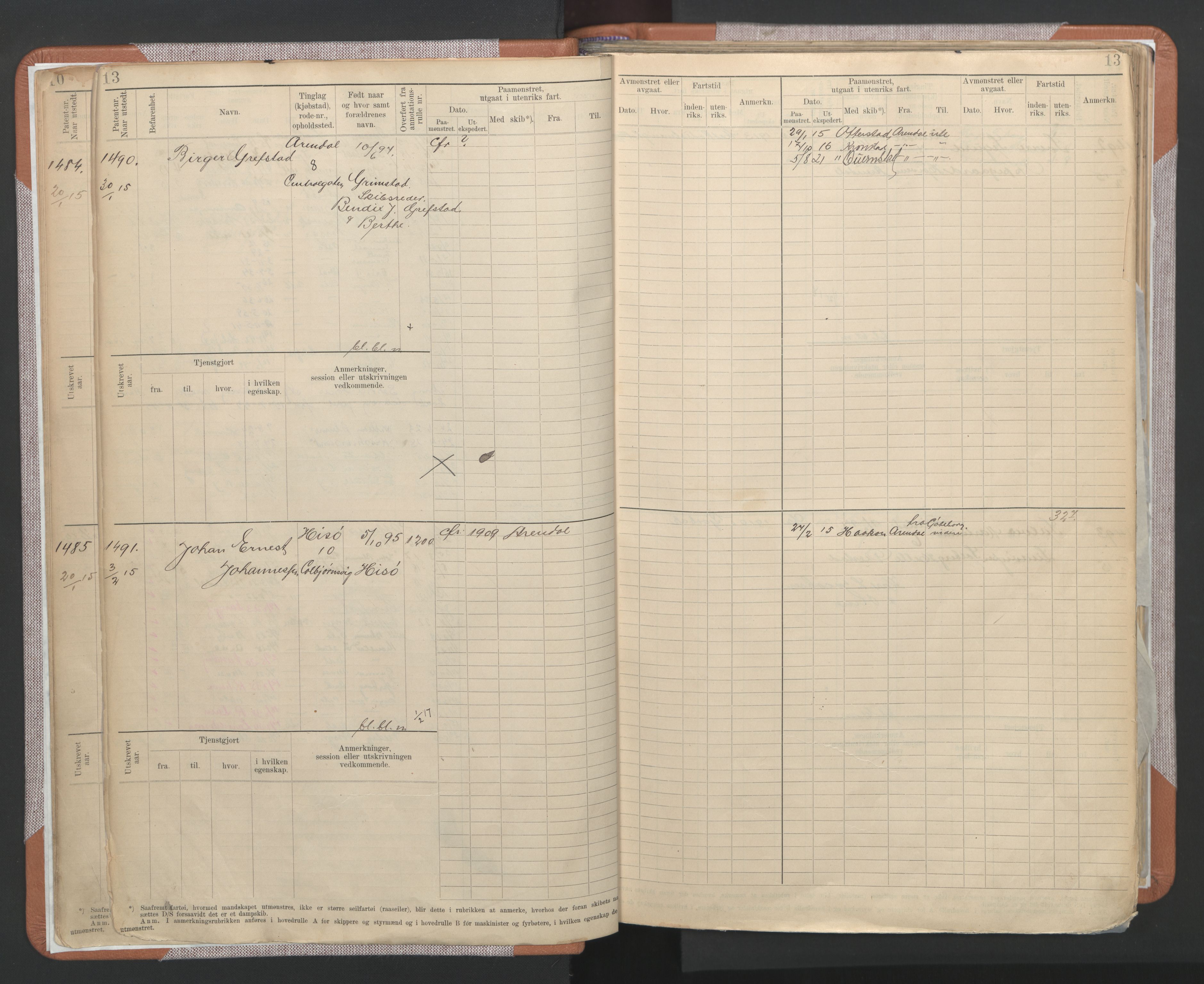 Arendal mønstringskrets, AV/SAK-2031-0012/F/Fb/L0022: Hovedrulle A nr 1466-2242, S-20, 1914-1930, p. 17