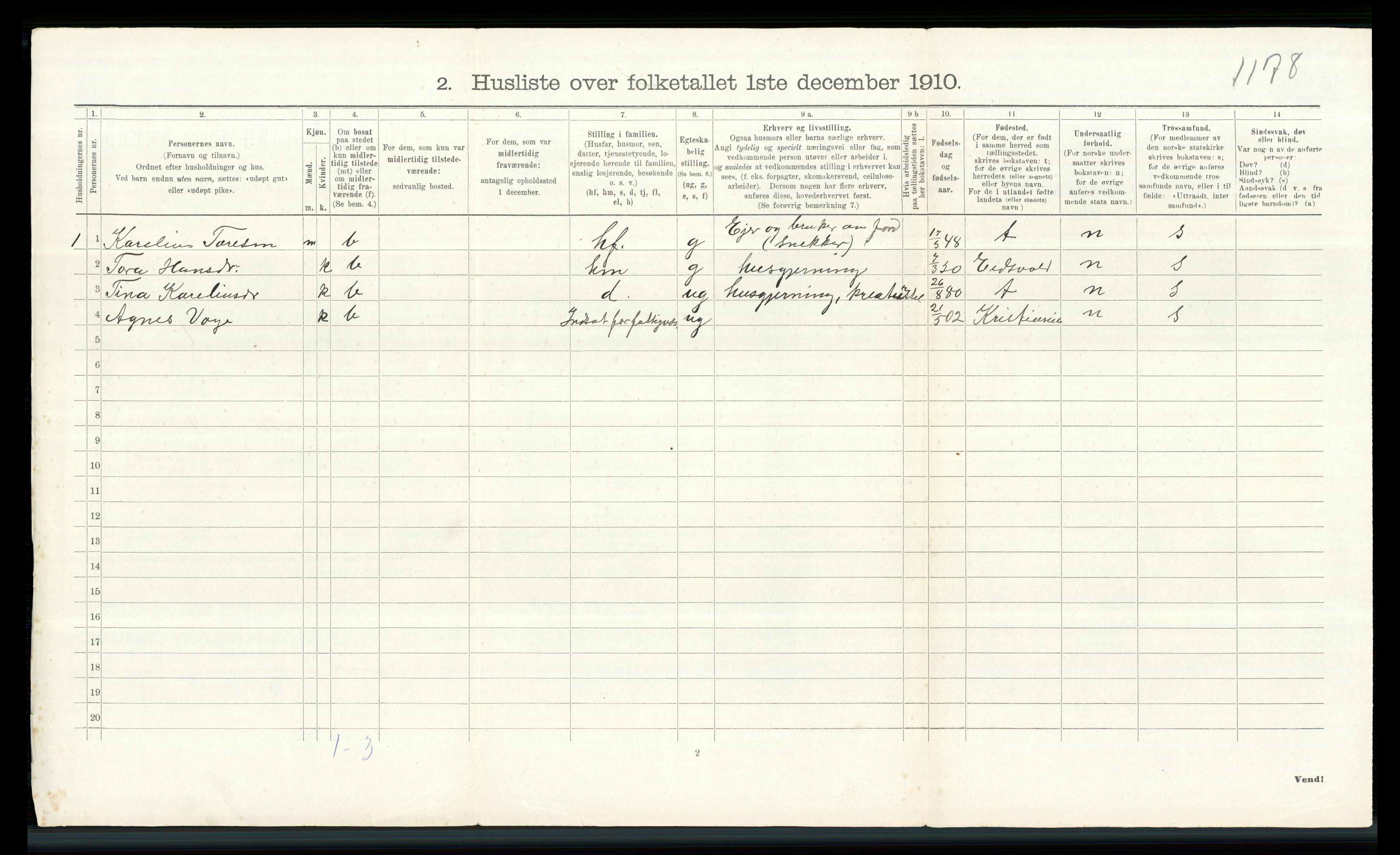 RA, 1910 census for Brandval, 1910, p. 460