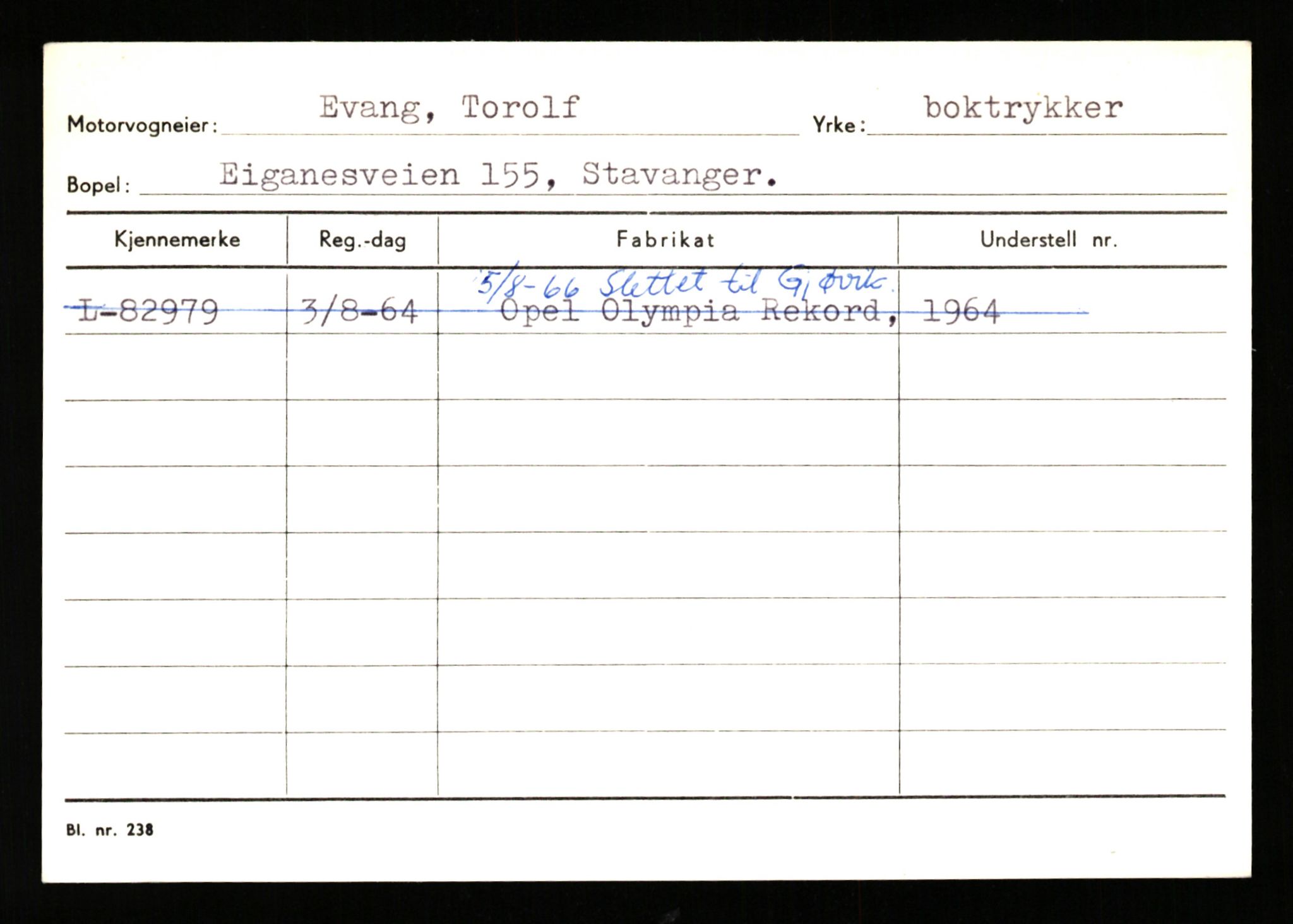 Stavanger trafikkstasjon, SAST/A-101942/0/H/L0008: Eraker - Fjellstad, 1930-1971, p. 1810