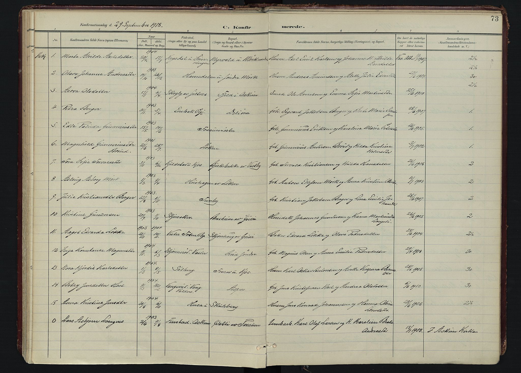 Spydeberg prestekontor Kirkebøker, AV/SAO-A-10924/F/Fa/L0009: Parish register (official) no. I 9, 1900-1926, p. 73