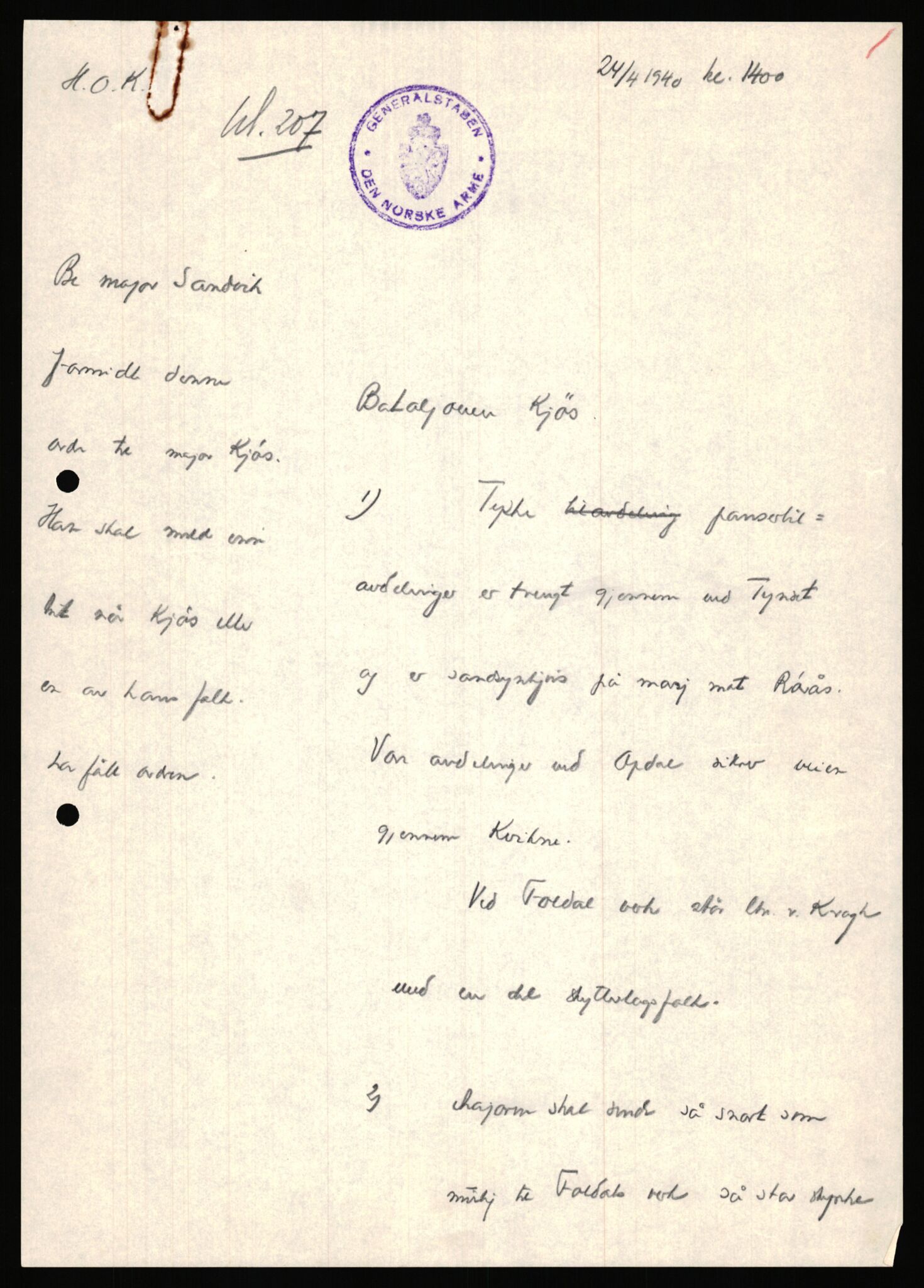 Forsvaret, Forsvarets krigshistoriske avdeling, AV/RA-RAFA-2017/Y/Ya/L0031: II-C-11-51 - Hærens overkommando, 1940, p. 228