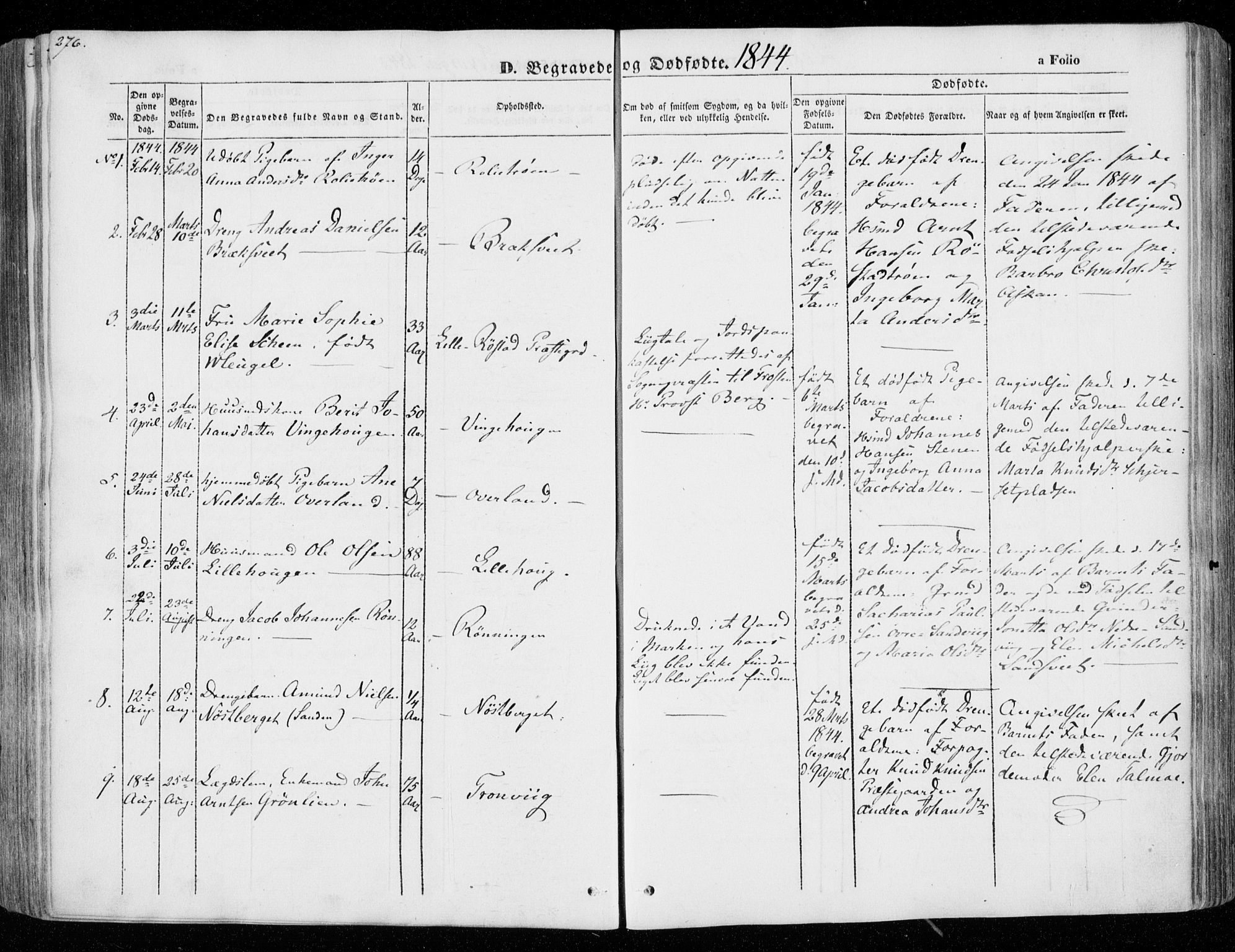 Ministerialprotokoller, klokkerbøker og fødselsregistre - Nord-Trøndelag, SAT/A-1458/701/L0007: Parish register (official) no. 701A07 /1, 1842-1854, p. 276