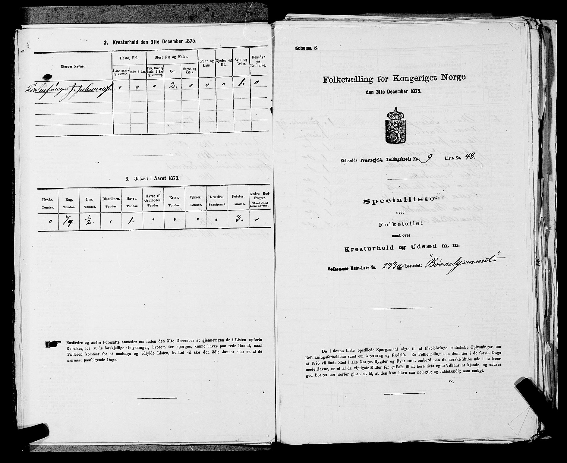 RA, 1875 census for 0237P Eidsvoll, 1875, p. 1371