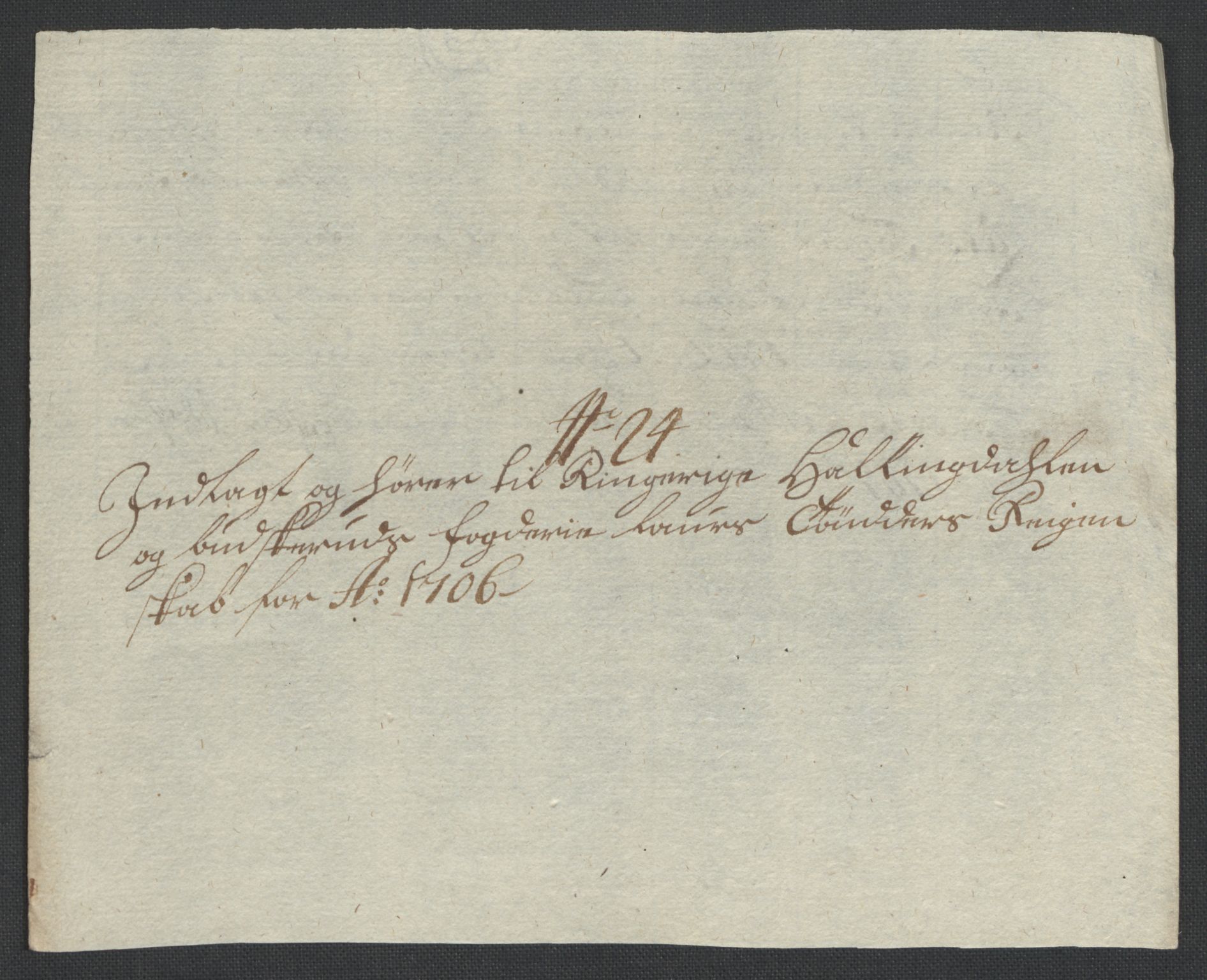 Rentekammeret inntil 1814, Reviderte regnskaper, Fogderegnskap, AV/RA-EA-4092/R22/L1465: Fogderegnskap Ringerike, Hallingdal og Buskerud, 1706, p. 313