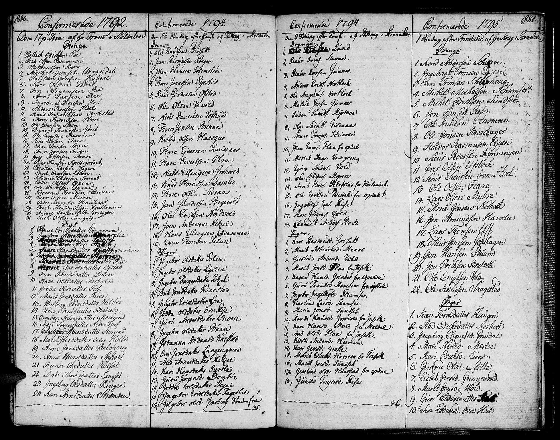 Ministerialprotokoller, klokkerbøker og fødselsregistre - Sør-Trøndelag, SAT/A-1456/672/L0852: Parish register (official) no. 672A05, 1776-1815, p. 880-881