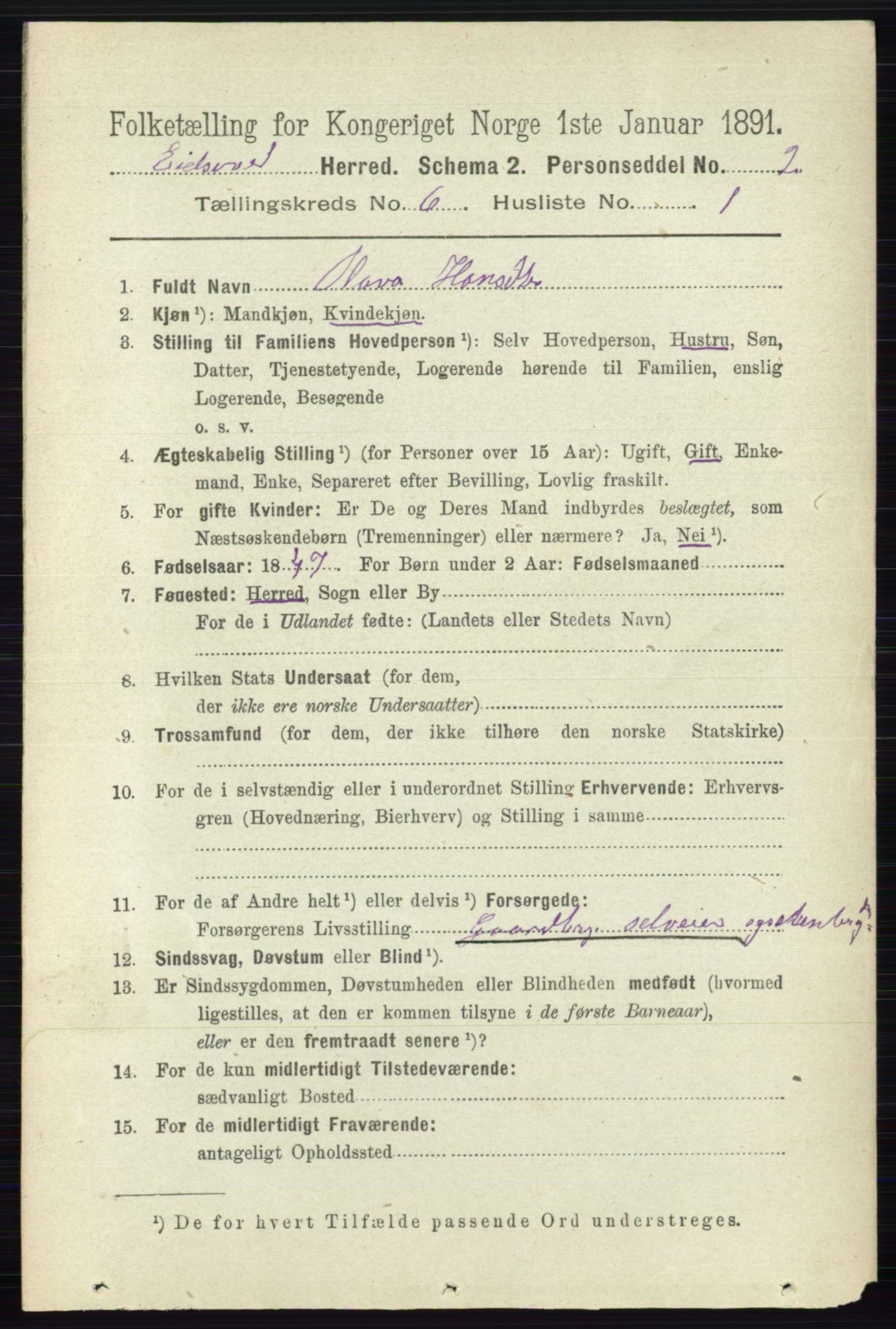 RA, 1891 census for 0237 Eidsvoll, 1891, p. 3784