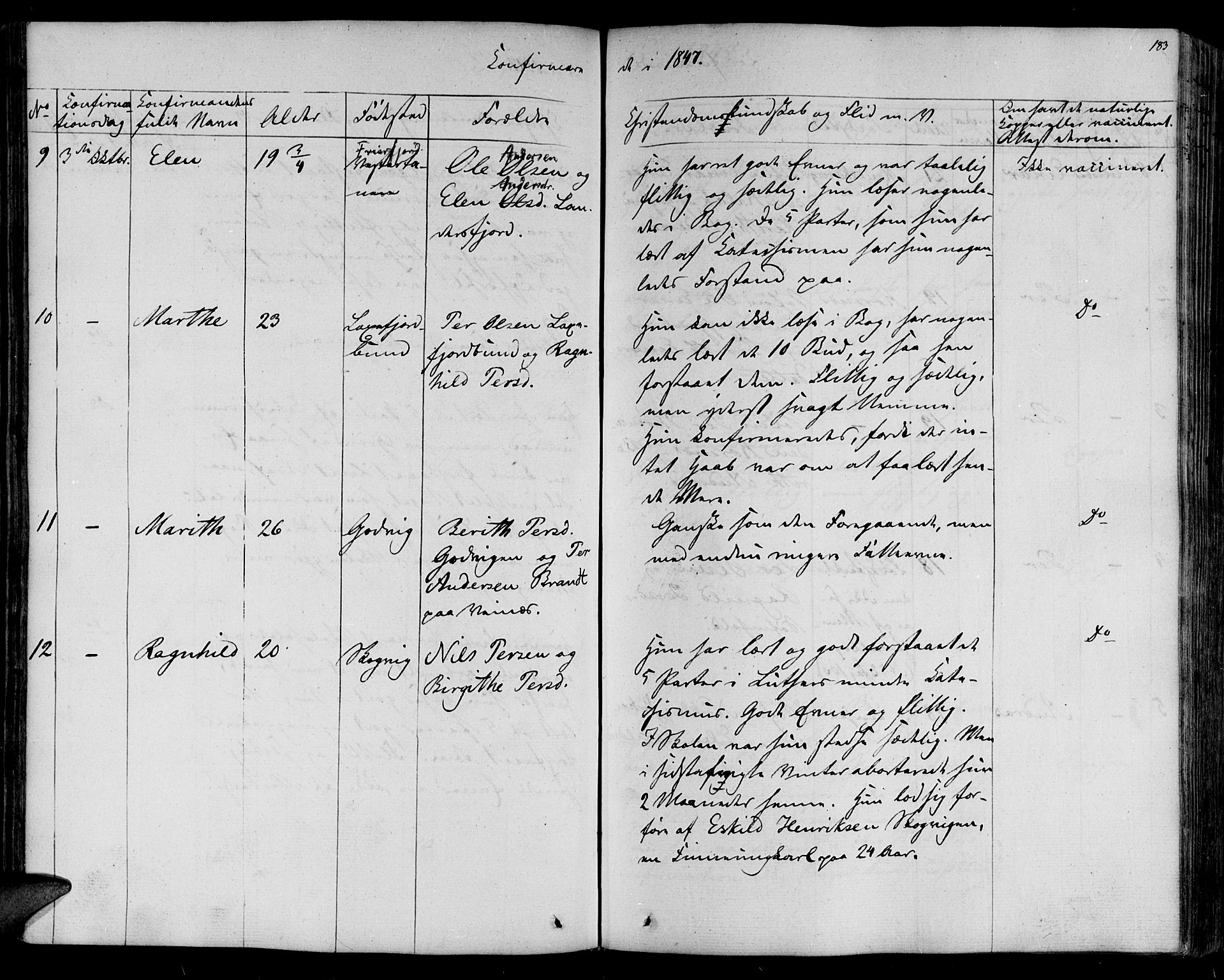 Lebesby sokneprestkontor, AV/SATØ-S-1353/H/Ha/L0003kirke: Parish register (official) no. 3, 1833-1852, p. 183