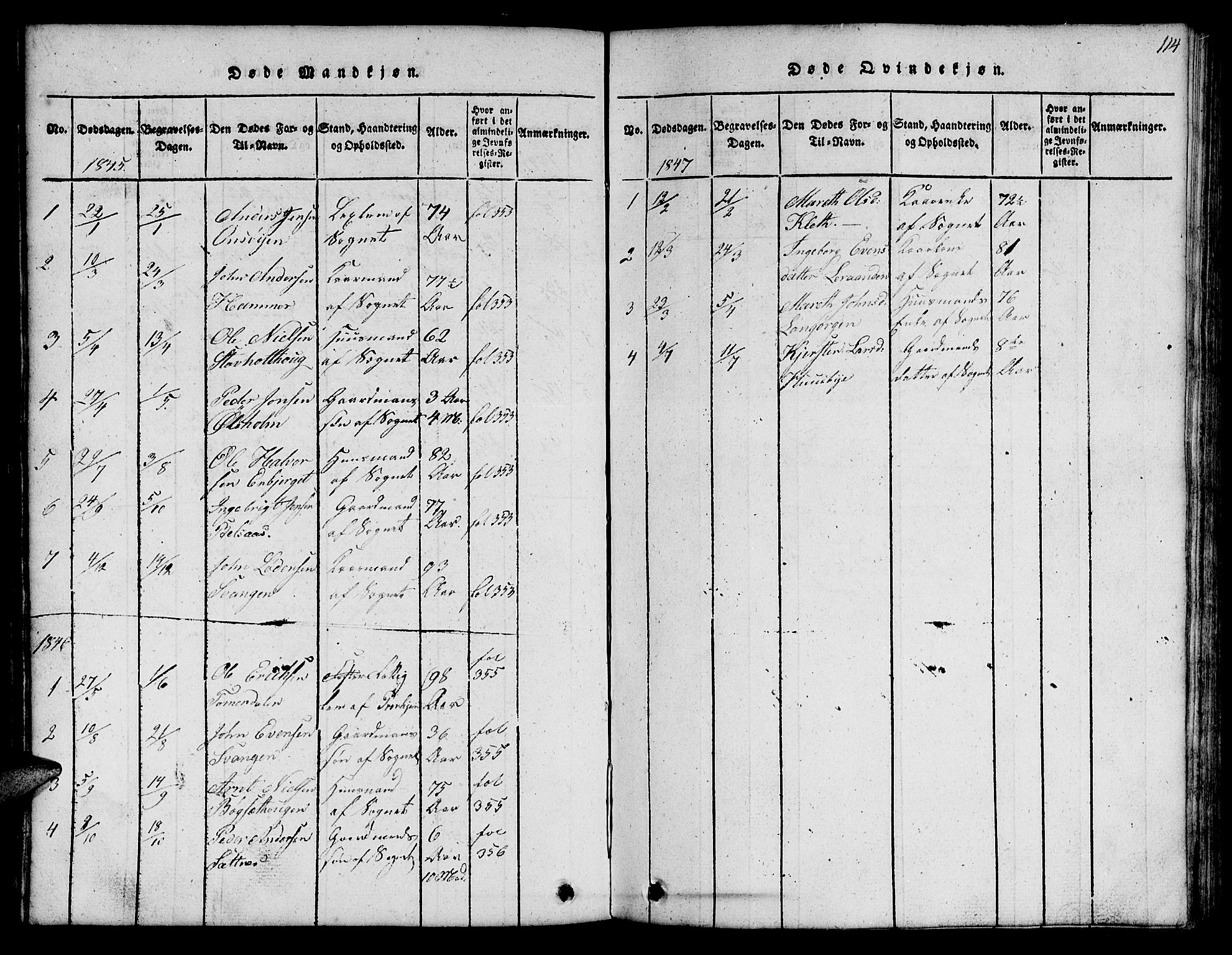 Ministerialprotokoller, klokkerbøker og fødselsregistre - Sør-Trøndelag, SAT/A-1456/666/L0788: Parish register (copy) no. 666C01, 1816-1847, p. 114