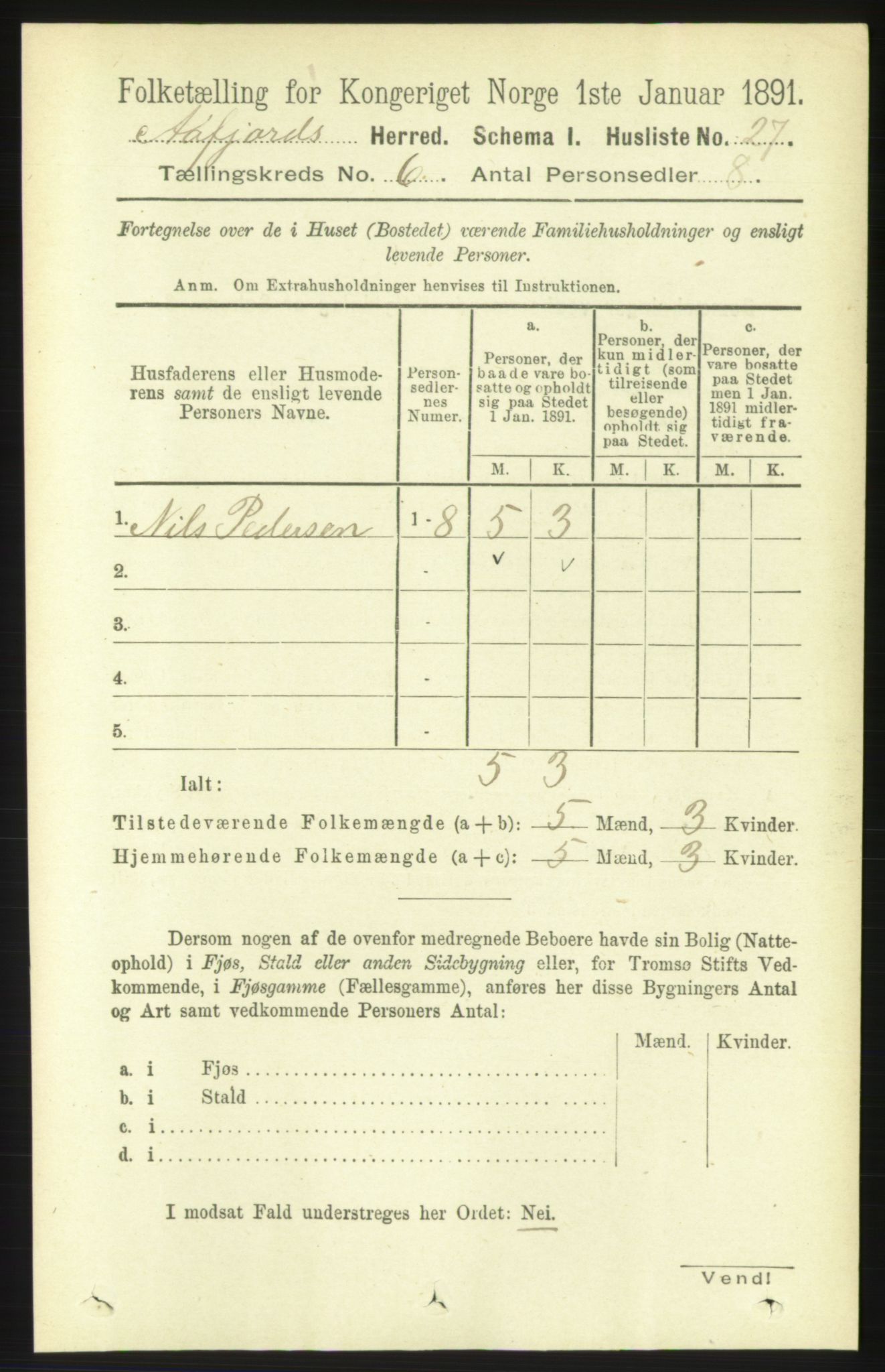 RA, 1891 census for 1630 Åfjord, 1891, p. 1465