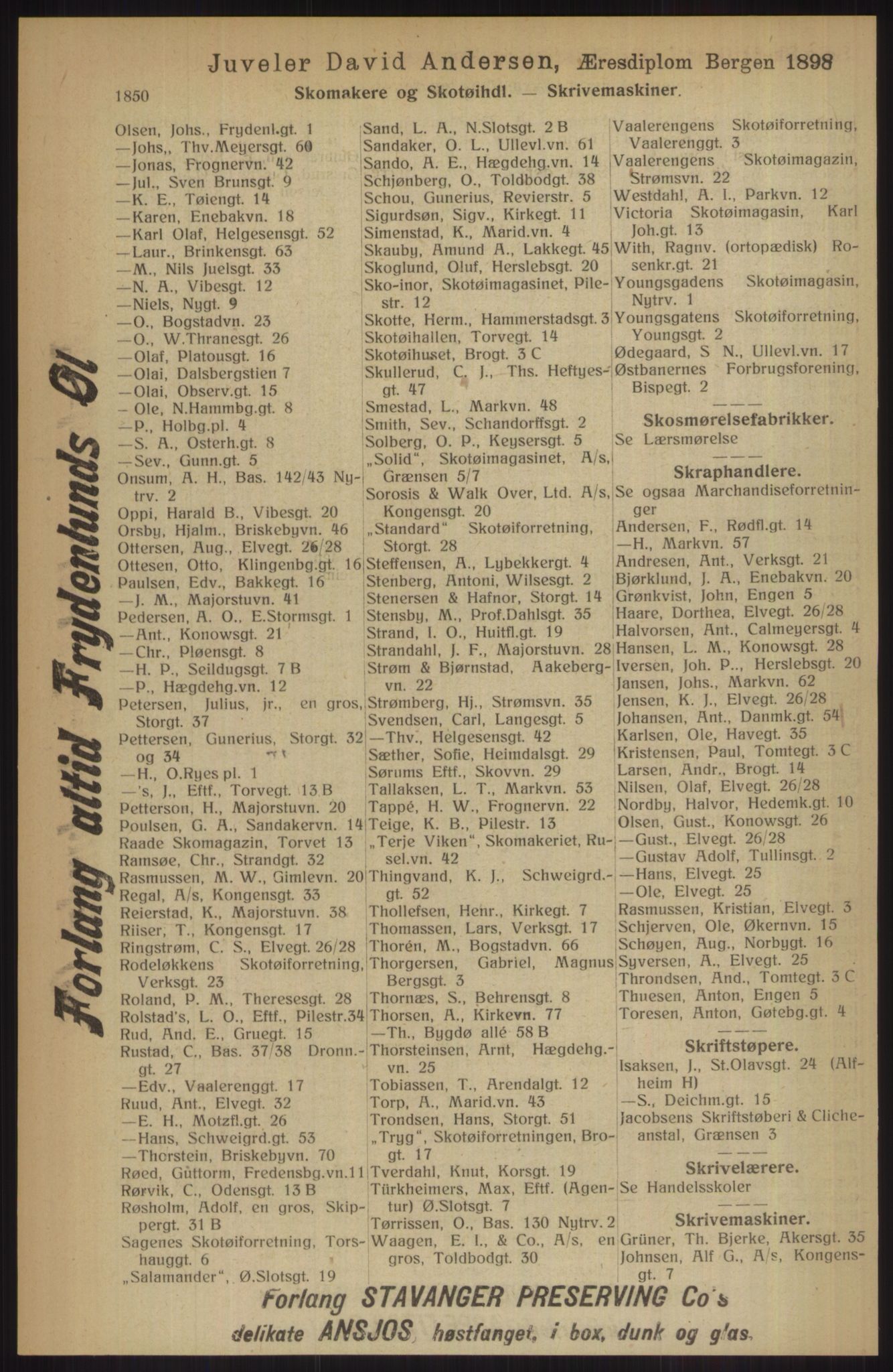 Kristiania/Oslo adressebok, PUBL/-, 1914, p. 1850