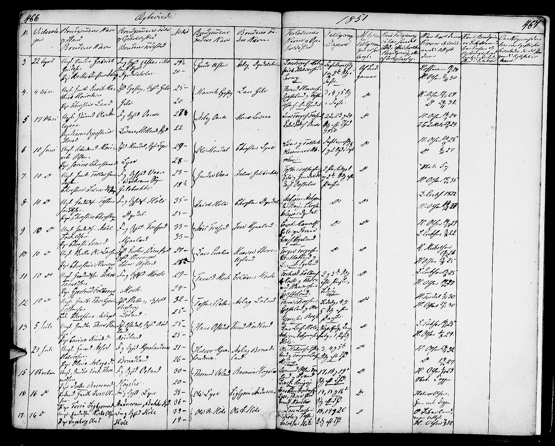 Strand sokneprestkontor, AV/SAST-A-101828/H/Ha/Haa/L0005: Parish register (official) no. A 5, 1833-1854, p. 466-467