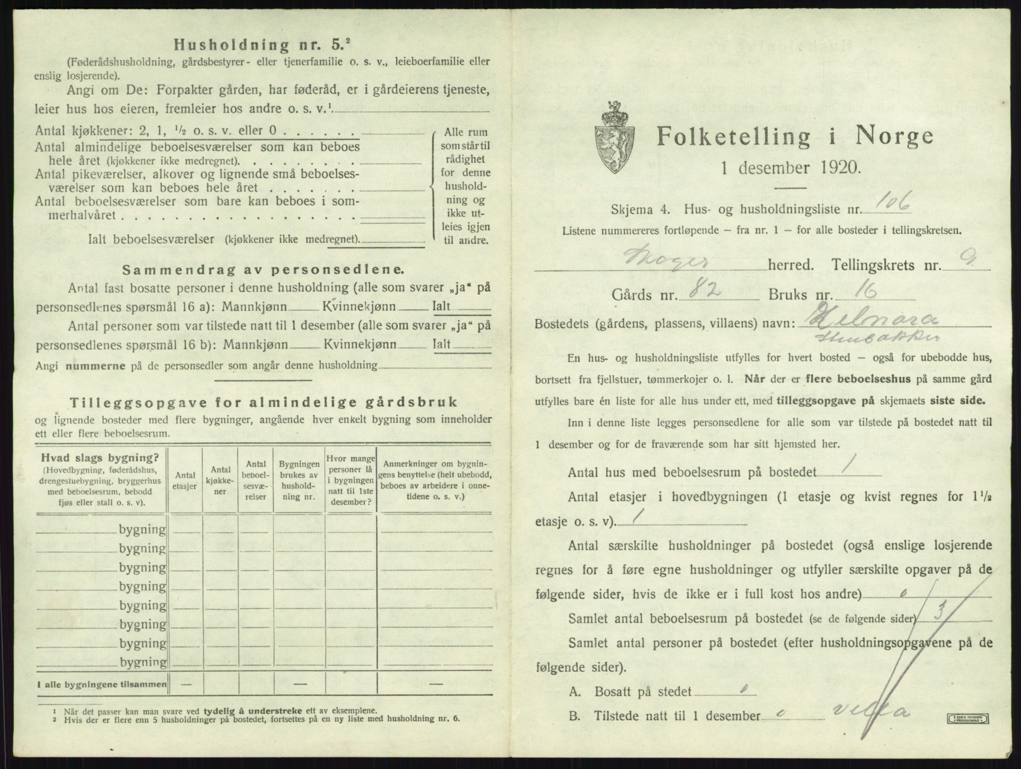 SAKO, 1920 census for Skoger, 1920, p. 2001