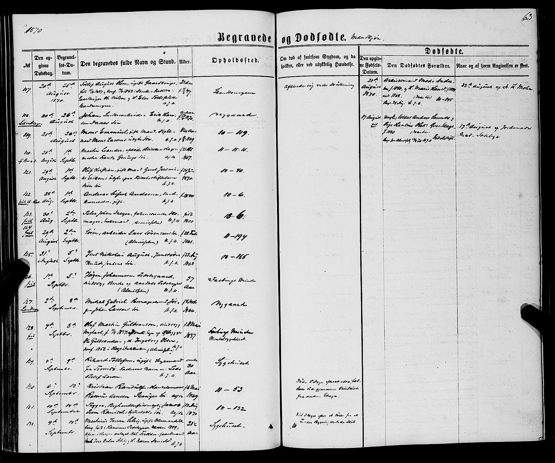 Domkirken sokneprestembete, AV/SAB-A-74801/H/Haa/L0042: Parish register (official) no. E 3, 1863-1876, p. 63