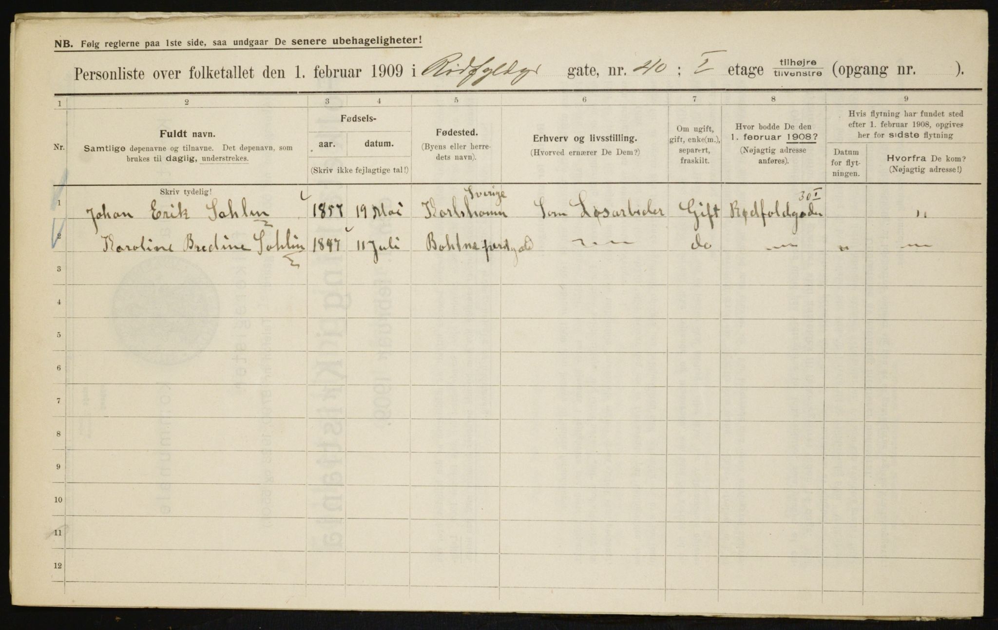 OBA, Municipal Census 1909 for Kristiania, 1909, p. 78229