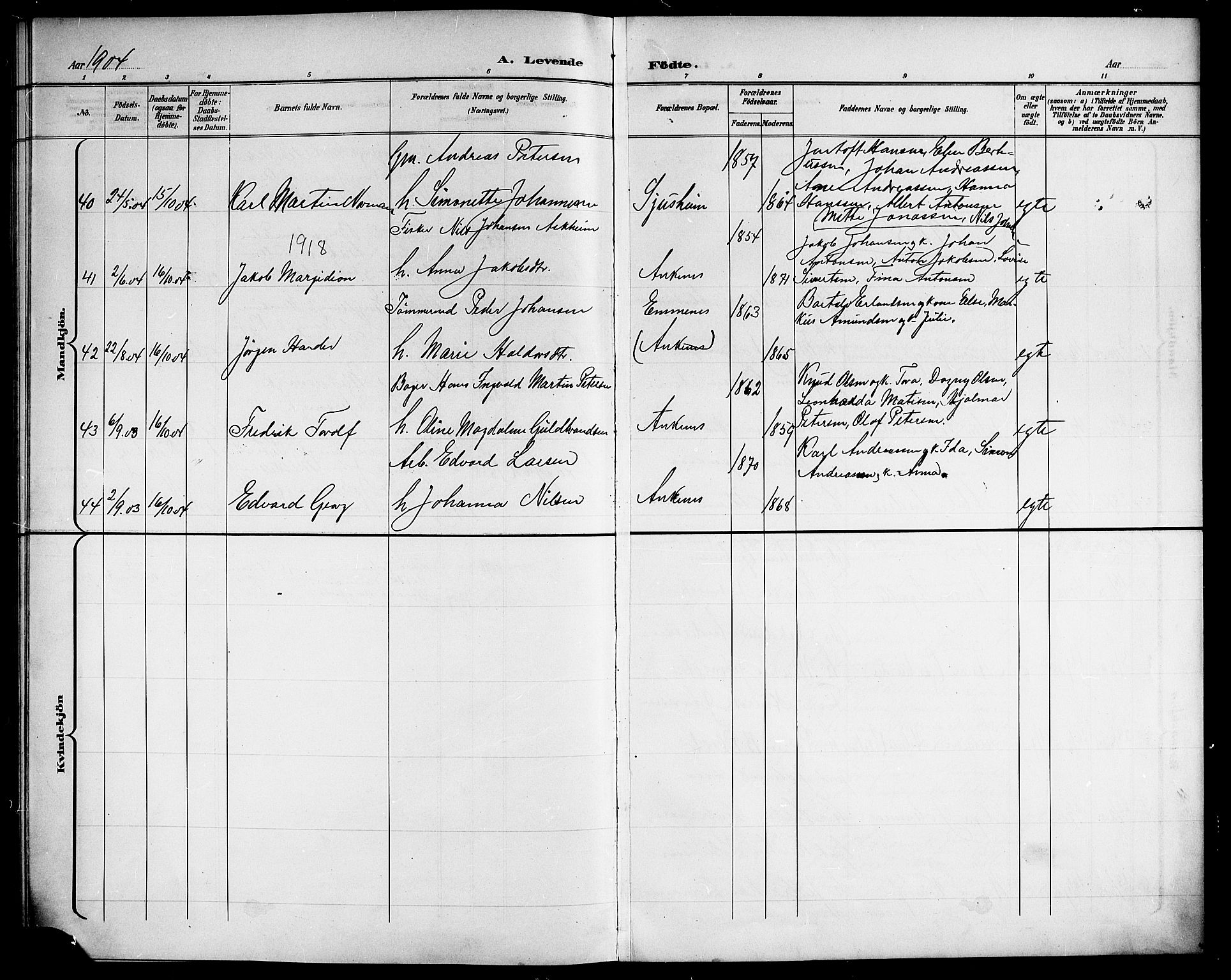 Ministerialprotokoller, klokkerbøker og fødselsregistre - Nordland, AV/SAT-A-1459/866/L0953: Parish register (copy) no. 866C02, 1900-1905