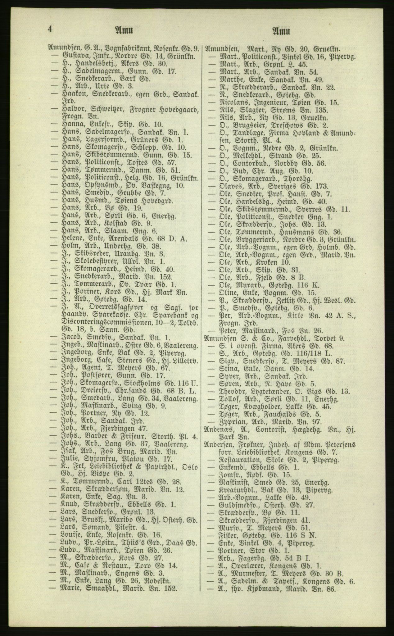 Kristiania/Oslo adressebok, PUBL/-, 1881, p. 4