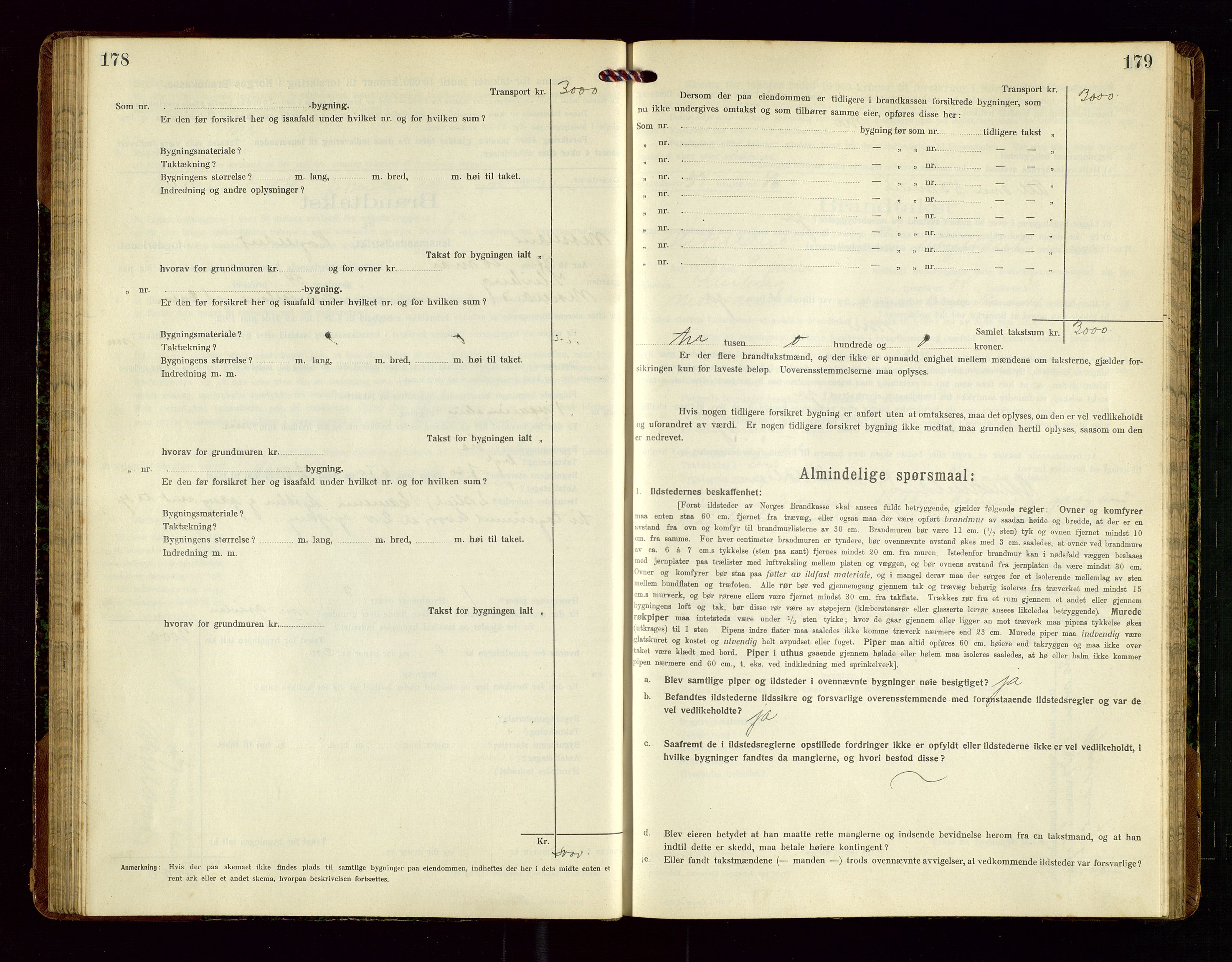 Nedstrand lensmannskontor, SAST/A-100236/Gob/L0002: "Brandtakstprotokol for Nerstrand lensmandsdistrikt Rogaland Fylke", 1916-1949, p. 178-179