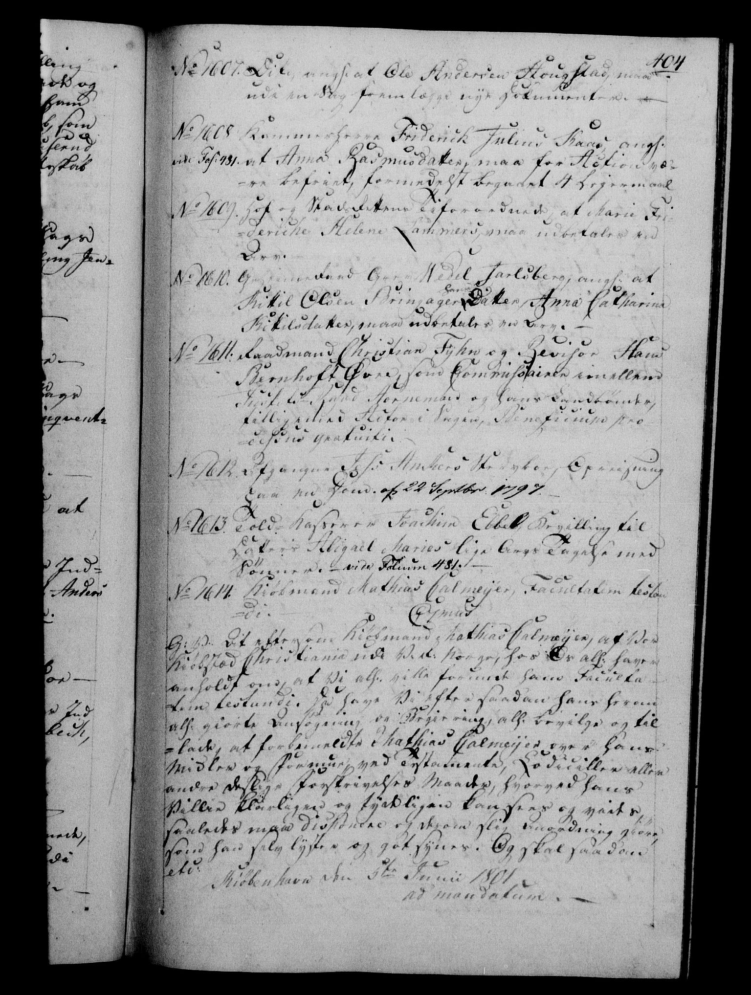 Danske Kanselli 1800-1814, RA/EA-3024/H/Hf/Hfb/Hfba/L0001: Registranter, 1800-1801, p. 404a