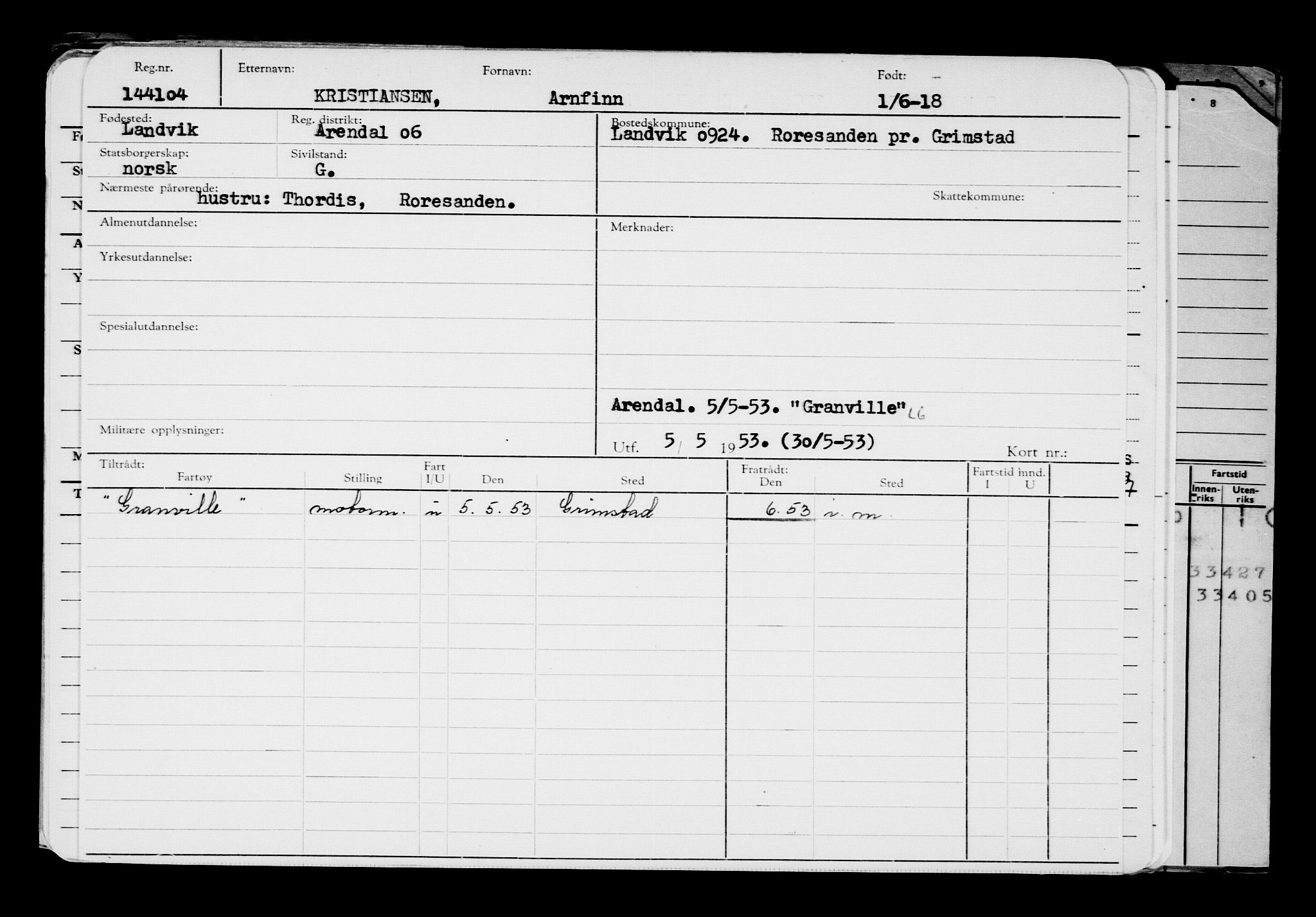 Direktoratet for sjømenn, AV/RA-S-3545/G/Gb/L0159: Hovedkort, 1918, p. 9