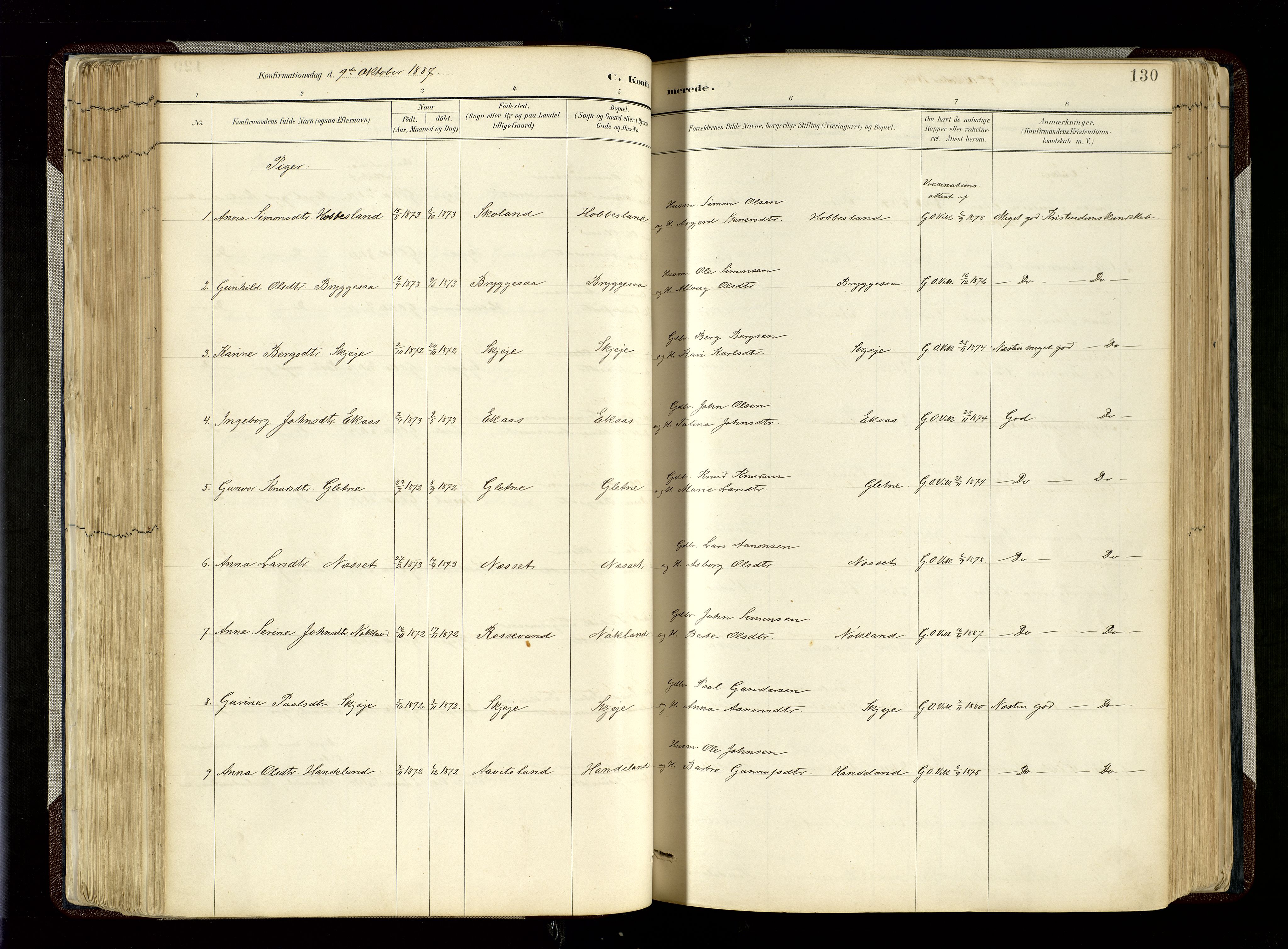 Hægebostad sokneprestkontor, SAK/1111-0024/F/Fa/Fab/L0004: Parish register (official) no. A 4, 1887-1929, p. 130