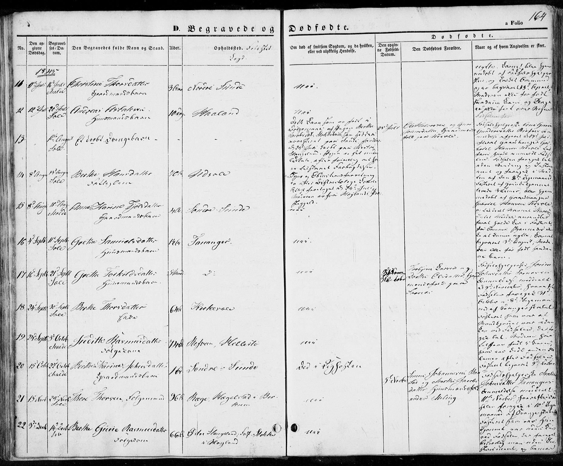 Håland sokneprestkontor, SAST/A-101802/001/30BA/L0006: Parish register (official) no. A 6, 1842-1853, p. 164