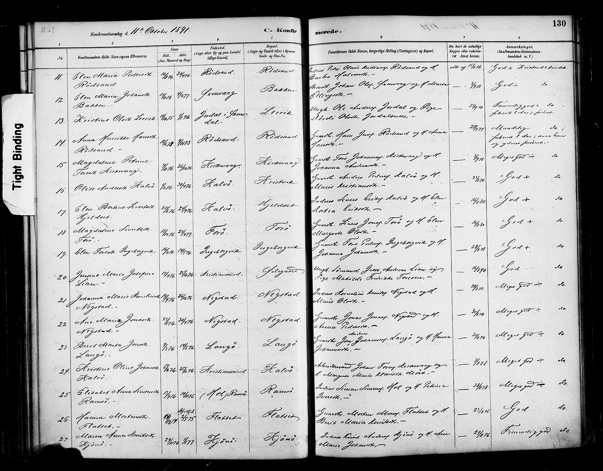 Ministerialprotokoller, klokkerbøker og fødselsregistre - Møre og Romsdal, AV/SAT-A-1454/569/L0819: Parish register (official) no. 569A05, 1885-1899, p. 130