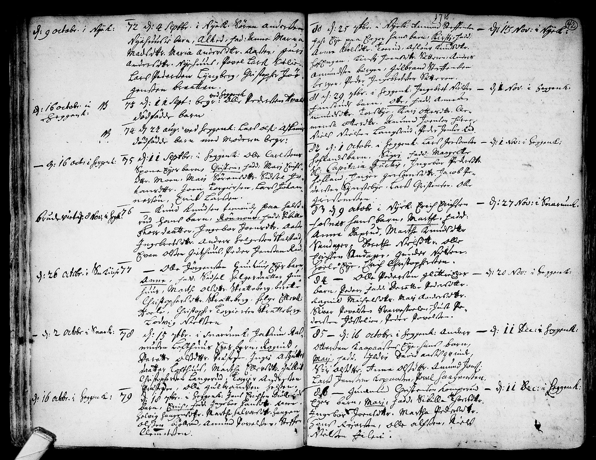 Modum kirkebøker, AV/SAKO-A-234/F/Fa/L0001: Parish register (official) no. 1, 1712-1740, p. 42