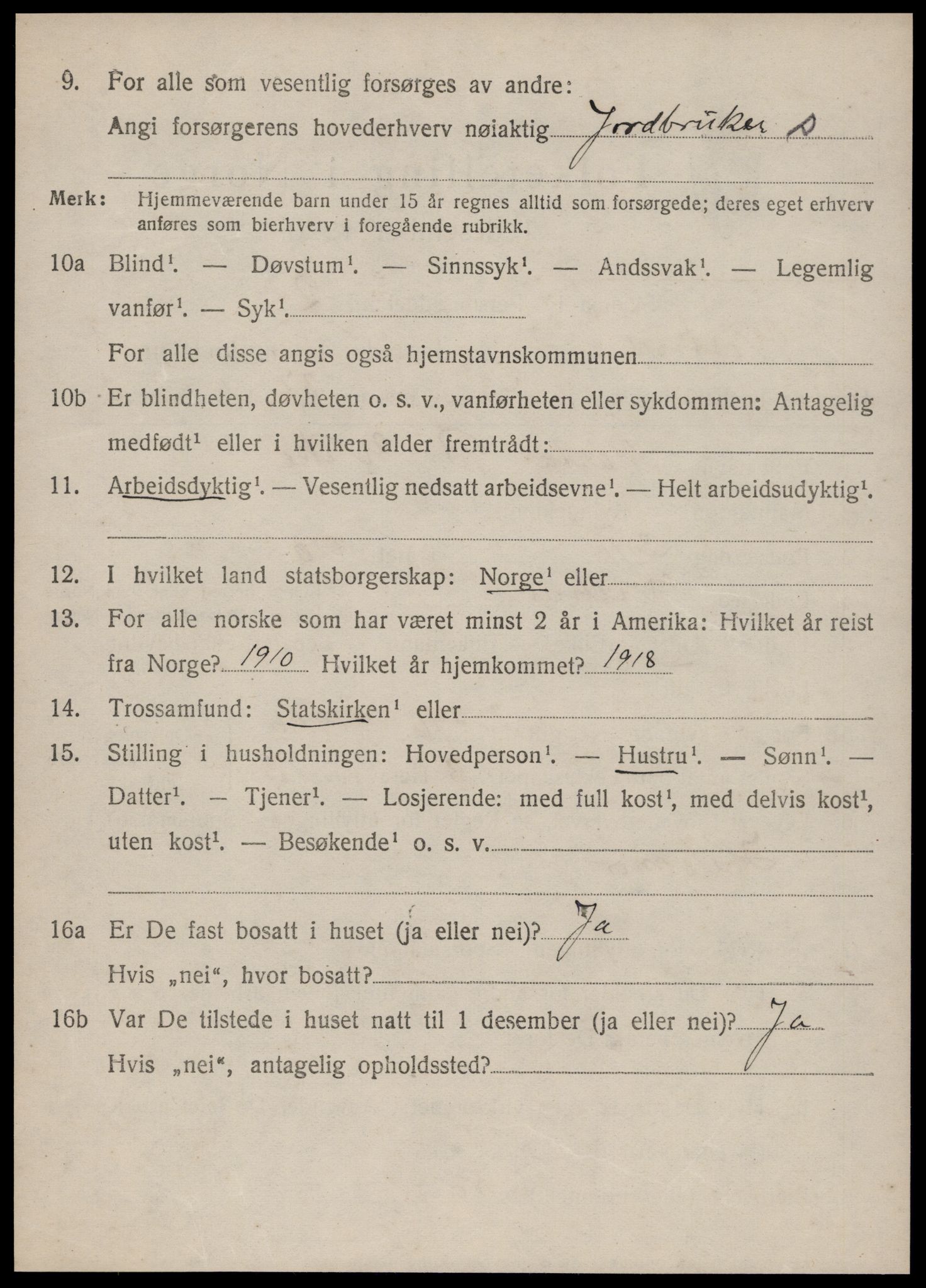 SAT, 1920 census for Vestnes, 1920, p. 1736