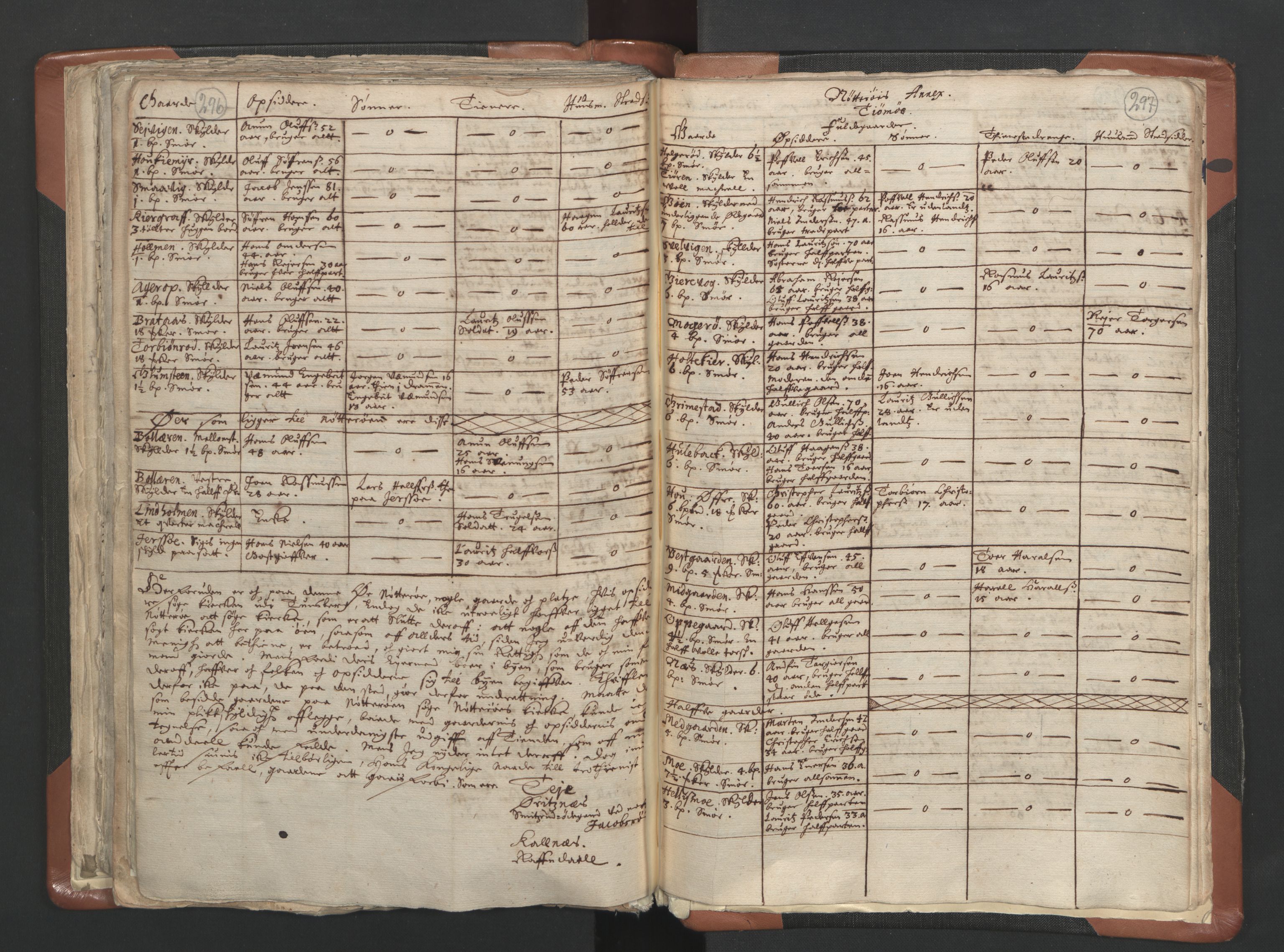 RA, Vicar's Census 1664-1666, no. 10: Tønsberg deanery, 1664-1666, p. 296-297