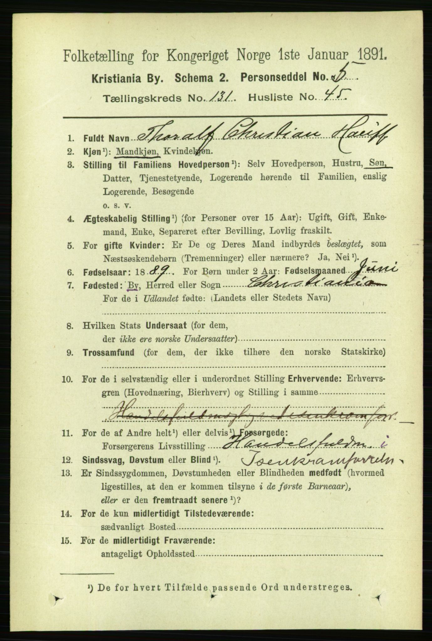 RA, 1891 census for 0301 Kristiania, 1891, p. 71332