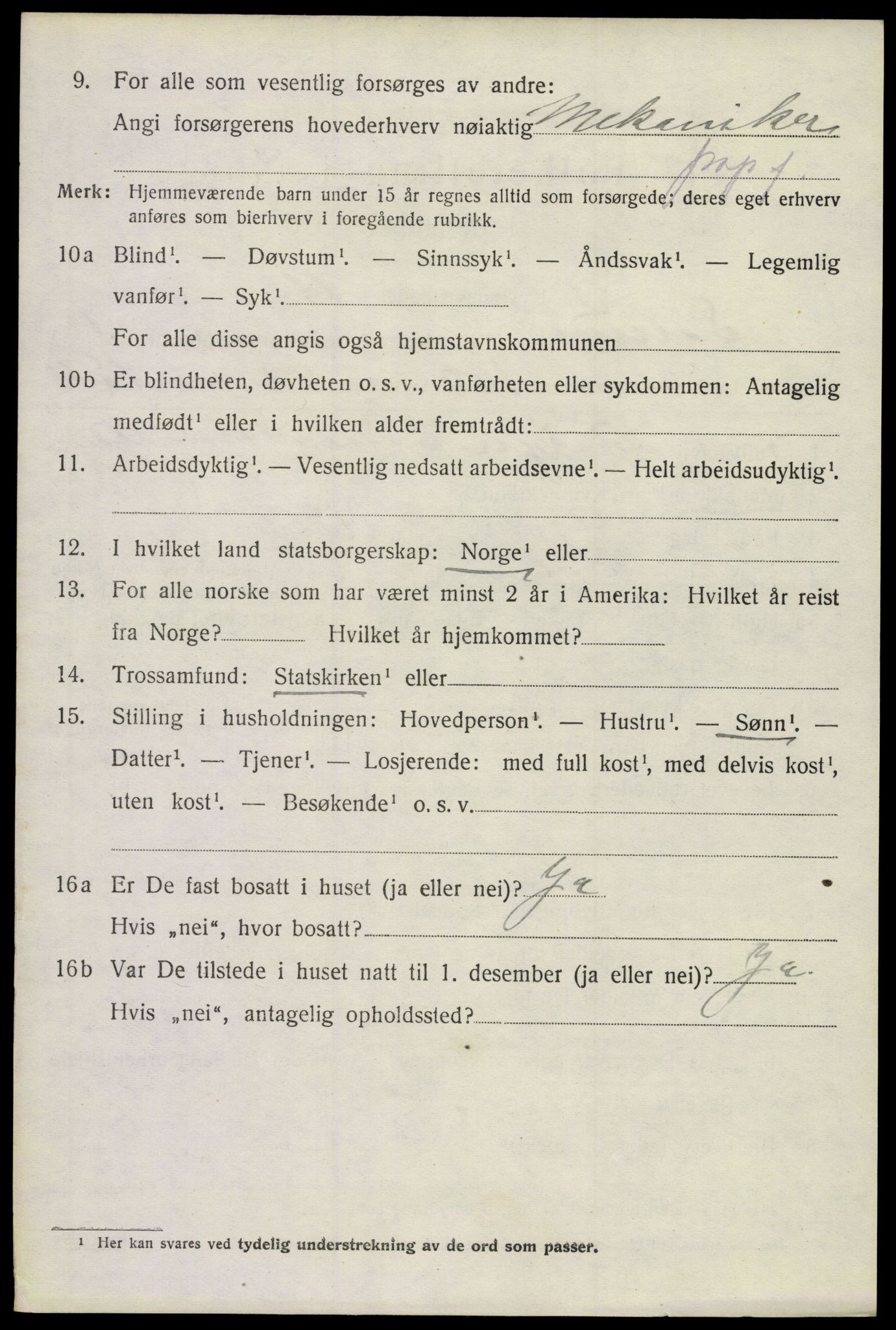 SAKO, 1920 census for Solum, 1920, p. 4039