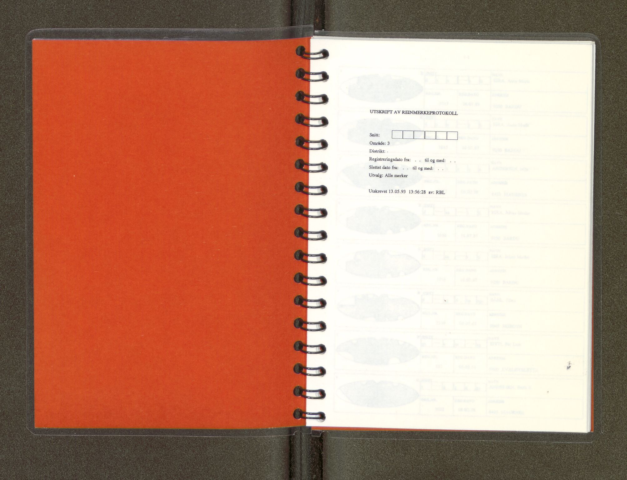 Reindriftsforvaltningen Nordland, AV/SAT-A-5309/D/Dc/L0502/0007: Korrespondanse ordnet etter arkivnøkkel / Reinmerkeregister, 1990-2001, p. 61