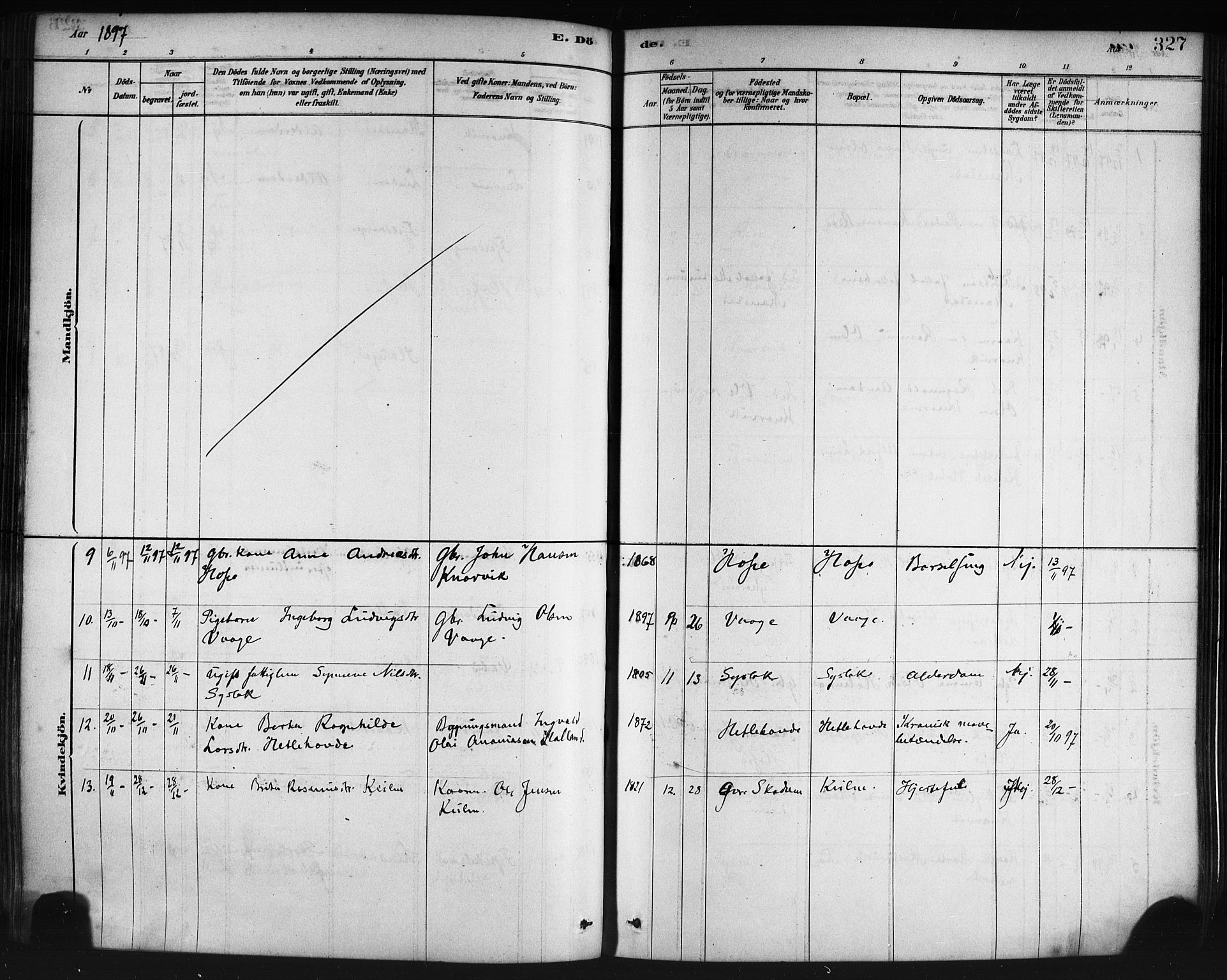 Lindås Sokneprestembete, SAB/A-76701/H/Haa: Parish register (official) no. A 19, 1878-1912, p. 327